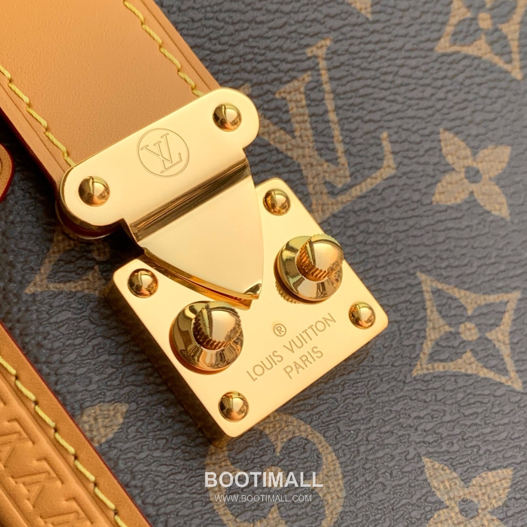 루이비통 사이드 트렁크 라지 모노그램 캔버스 레더 트리밍 체인 브라운 숄더백 Louis Vuitton Side Trunk Large Monogram Canvas Leather Trim Chain Brown Shoulder Bag M14513 30cm 5