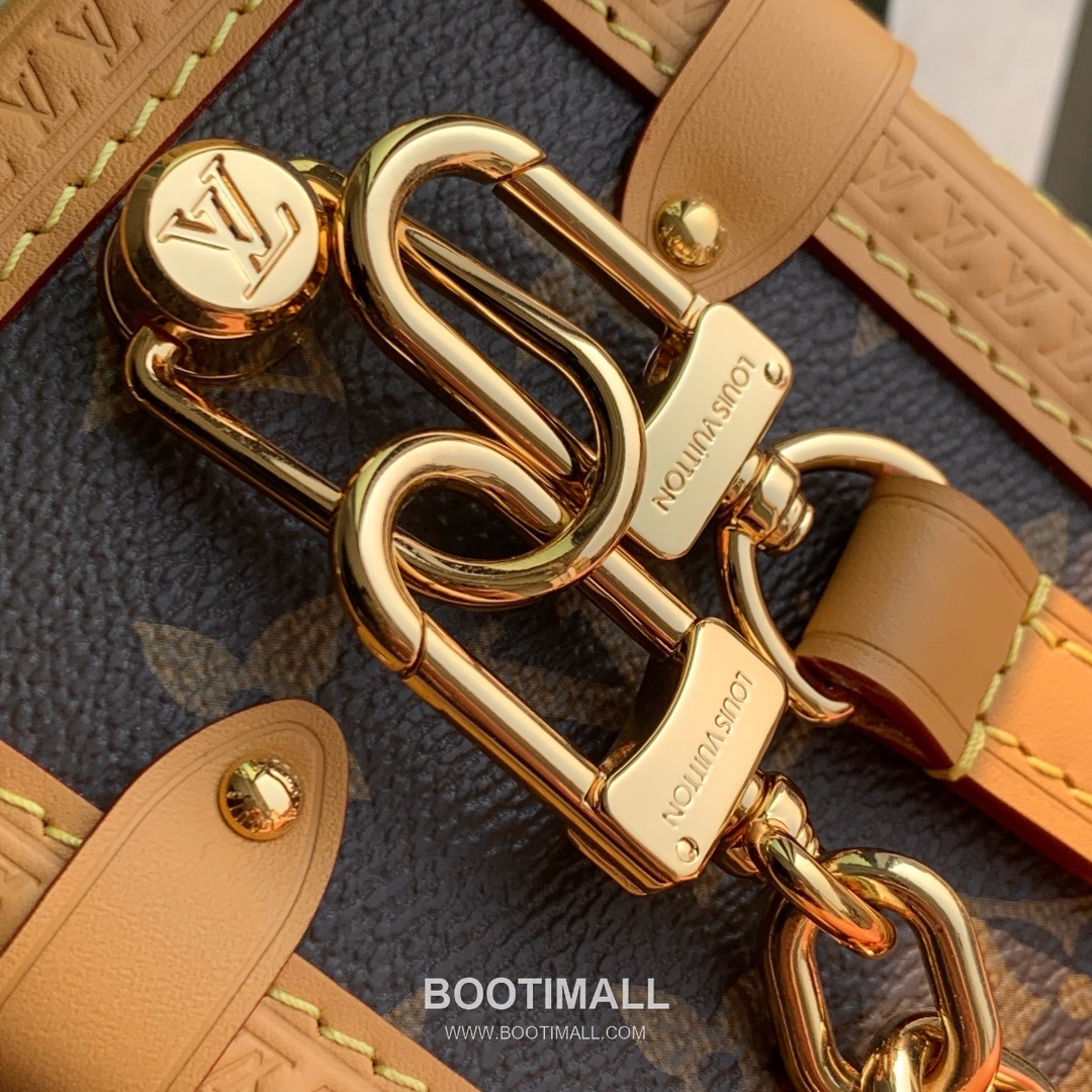 루이비통 사이드 트렁크 라지 모노그램 캔버스 레더 트리밍 체인 브라운 숄더백 Louis Vuitton Side Trunk Large Monogram Canvas Leather Trim Chain Brown Shoulder Bag M14513 30cm 6