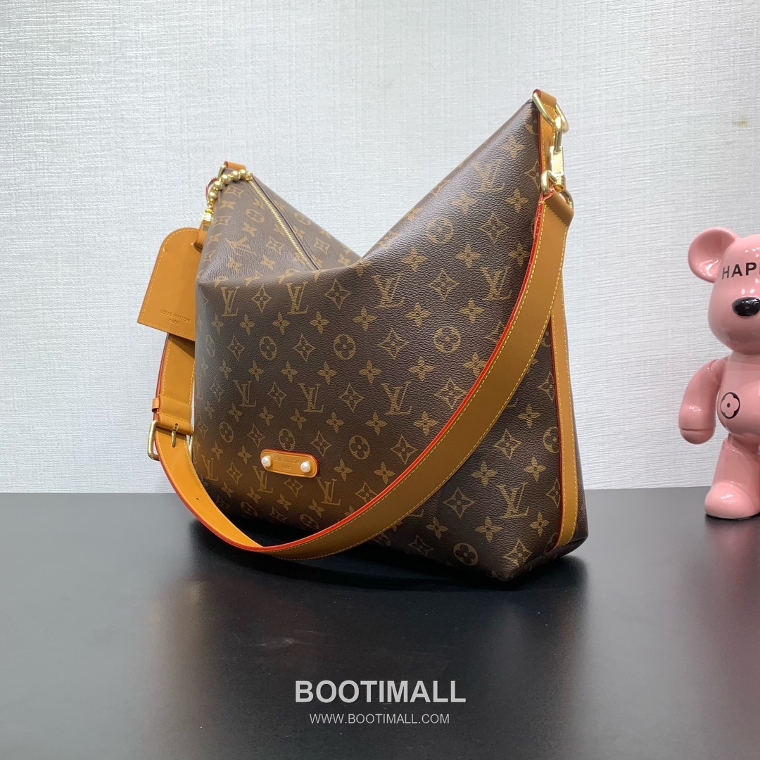 루이비통 바가봉 호보 모노그램 캔버스 빈티지 레더 트리밍 체인 브라운 숄더백 Louis Vuitton Vagabond Hobo Monogram Canvas Vintage Leather Trim Chain Brown Shoulder Bag M14018 38cm 2