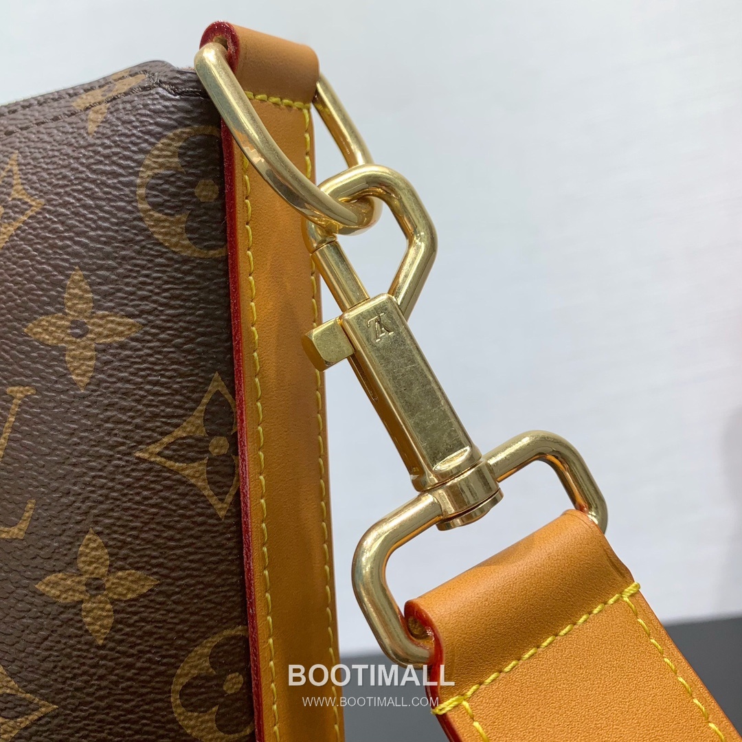루이비통 바가봉 호보 모노그램 캔버스 빈티지 레더 트리밍 체인 브라운 숄더백 Louis Vuitton Vagabond Hobo Monogram Canvas Vintage Leather Trim Chain Brown Shoulder Bag M14018 38cm 9
