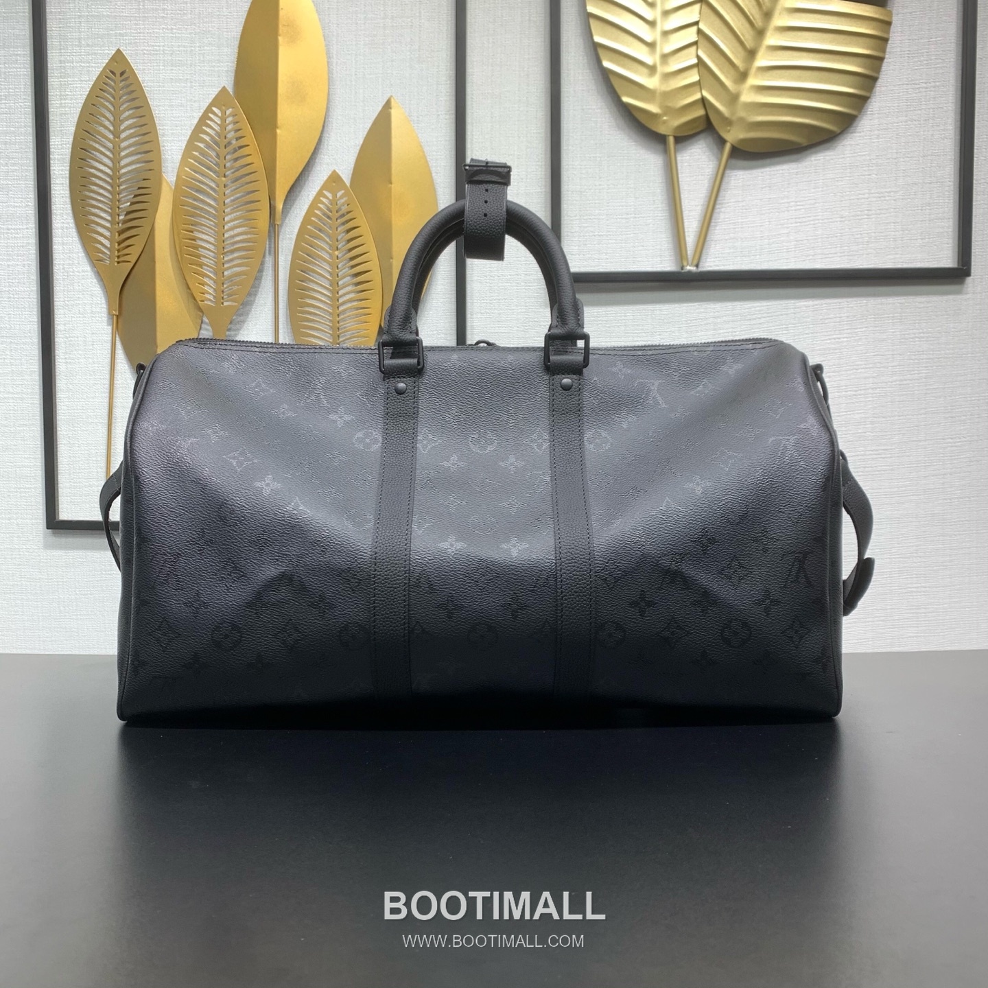 루이비통 키폴 반둘리에 45 모노그램 미드나잇 코팅 캔버스 레더 트리밍 블랙 여행가방 Louis Vuitton Keepall Bandouliere 45 Monogram Midnight Coated Canvas Leather Trim Black Duffle Bag M28403 45cm 2