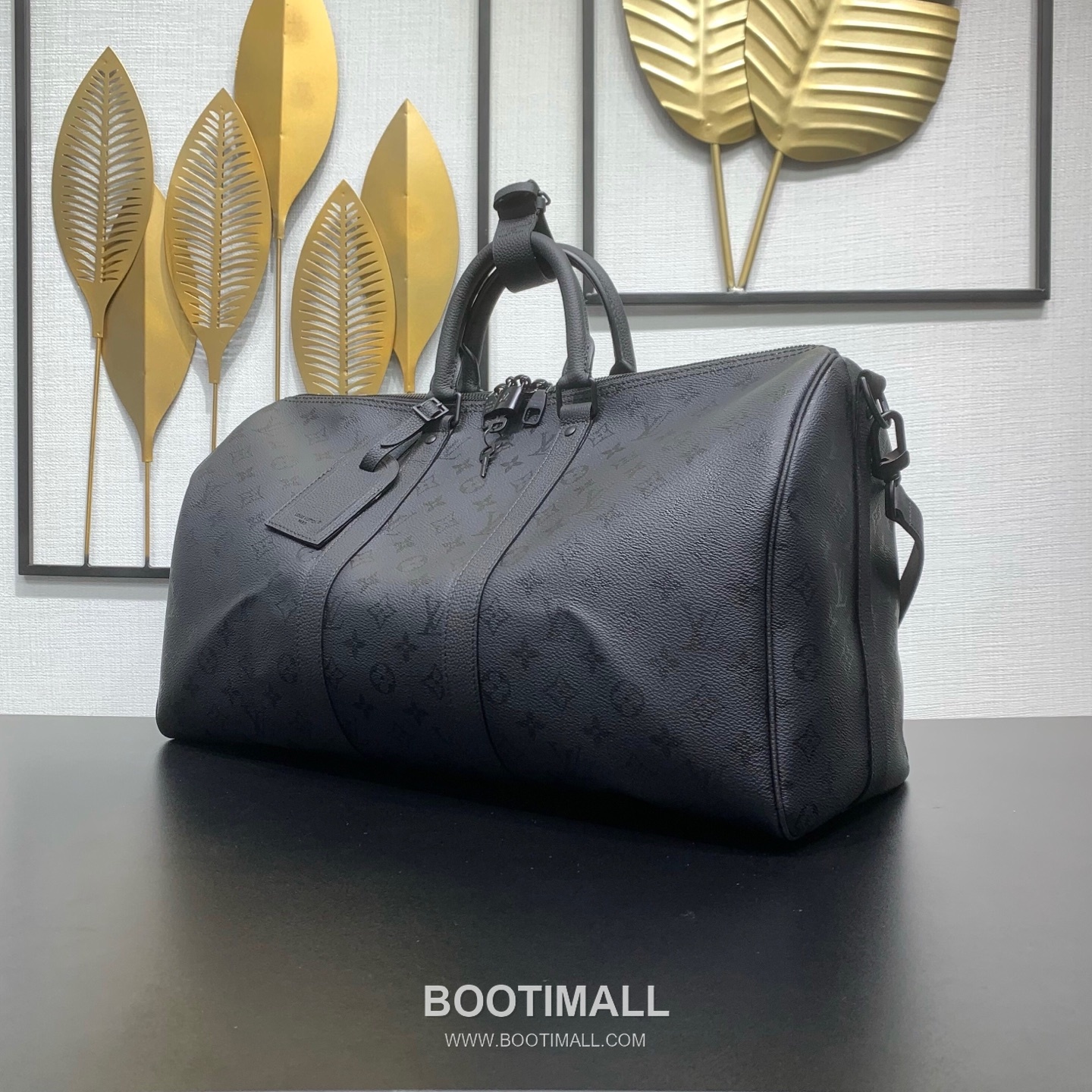 루이비통 키폴 반둘리에 45 모노그램 미드나잇 코팅 캔버스 레더 트리밍 블랙 여행가방 Louis Vuitton Keepall Bandouliere 45 Monogram Midnight Coated Canvas Leather Trim Black Duffle Bag M28403 45cm 3