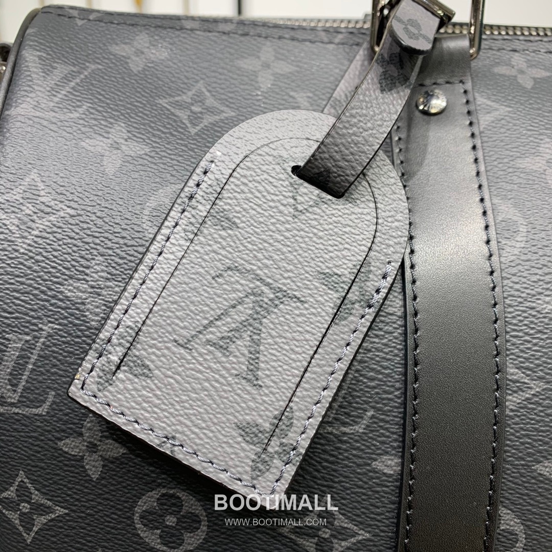 루이비통 키폴 반둘리에 35 모노그램 이클립스 코팅 캔버스 레더 트리밍 블랙 더플백 Louis Vuitton Keepall Bandouliere 35 Monogram Eclipse Coated Canvas Leather Trim Black Duffle Bag M46655 34cm 8