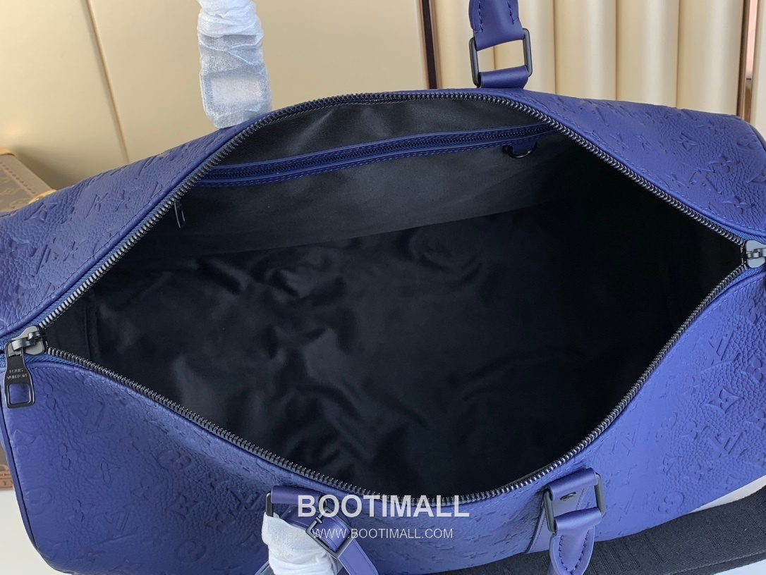 루이비통 키폴 반둘리에 50 타우릴론 엠보싱 모노그램 레더 네이비 더플백 Louis Vuitton Keepall Bandouliere 50 Taurillon Embossed Monogram Leather Navy Duffle Bag M11495 50cm 7
