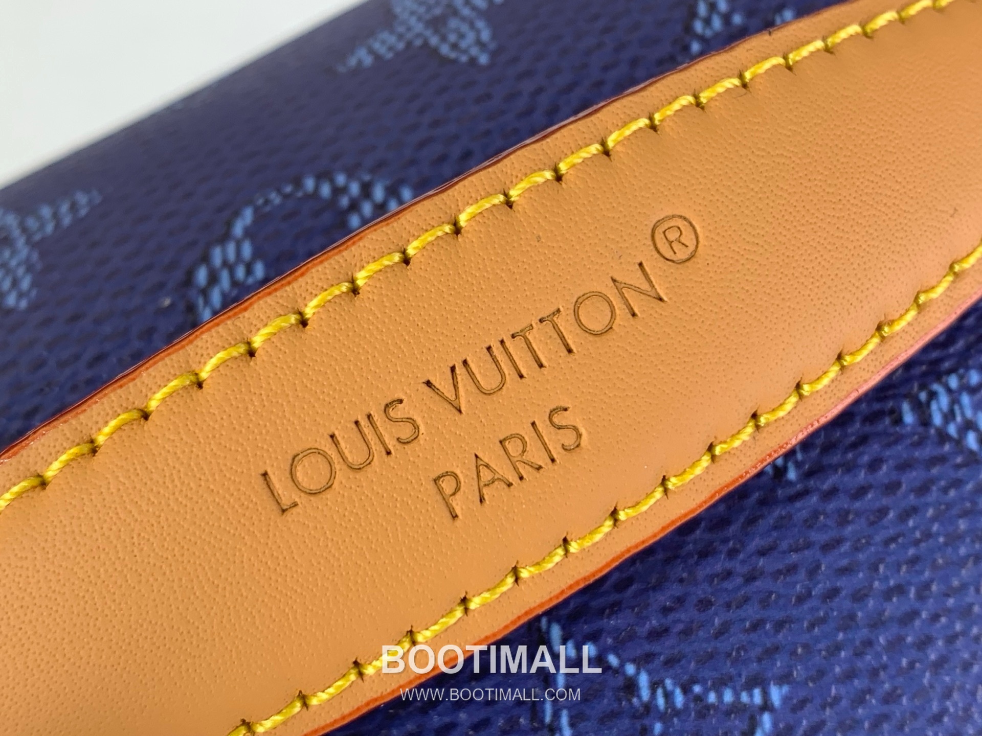 루이비통 러시 범백 모노그램 섀도우 카프스킨 레더 블루 힙색 Louis Vuitton Rush Bumbag Monogram Shadow Calfskin Leather Blue Belt Bag M27152 30cm 5