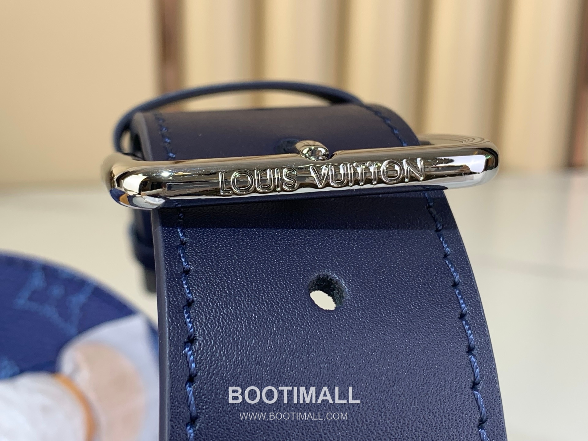 루이비통 러시 범백 모노그램 섀도우 카프스킨 레더 블루 힙색 Louis Vuitton Rush Bumbag Monogram Shadow Calfskin Leather Blue Belt Bag M27152 30cm 6