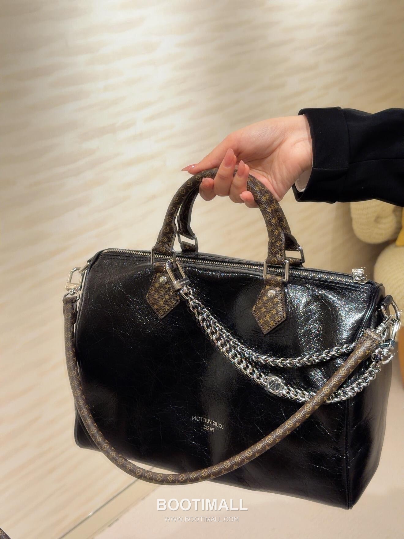 루이비통 수입원단 메탈디테일 소프트 블랙 보스턴 토트백 Louis Vuitton Imported Fabric Metal Detail Soft Black Boston Tote Bag M29419 30cm 2