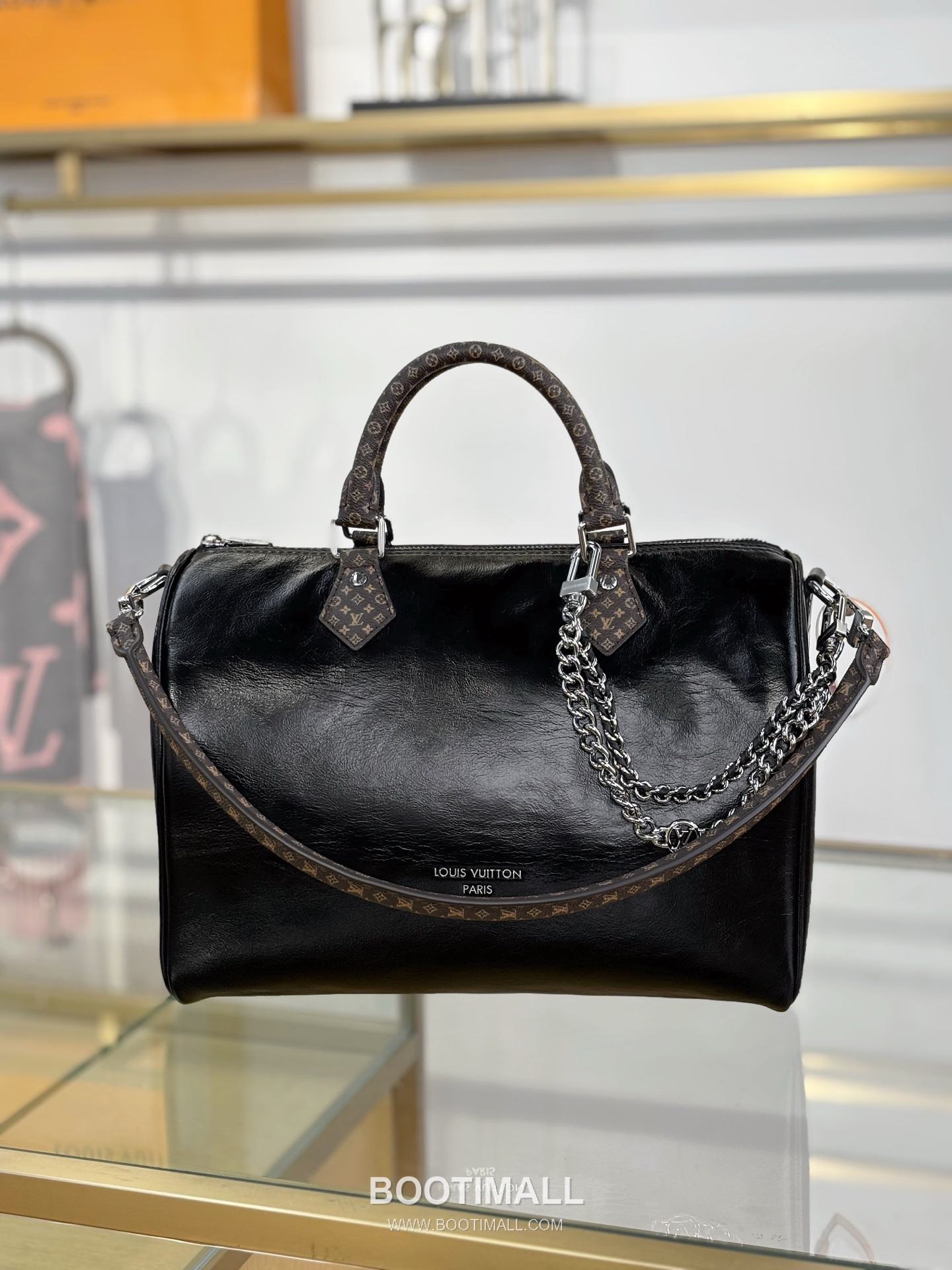 루이비통 수입원단 메탈디테일 소프트 블랙 보스턴 토트백 Louis Vuitton Imported Fabric Metal Detail Soft Black Boston Tote Bag M29419 30cm 7