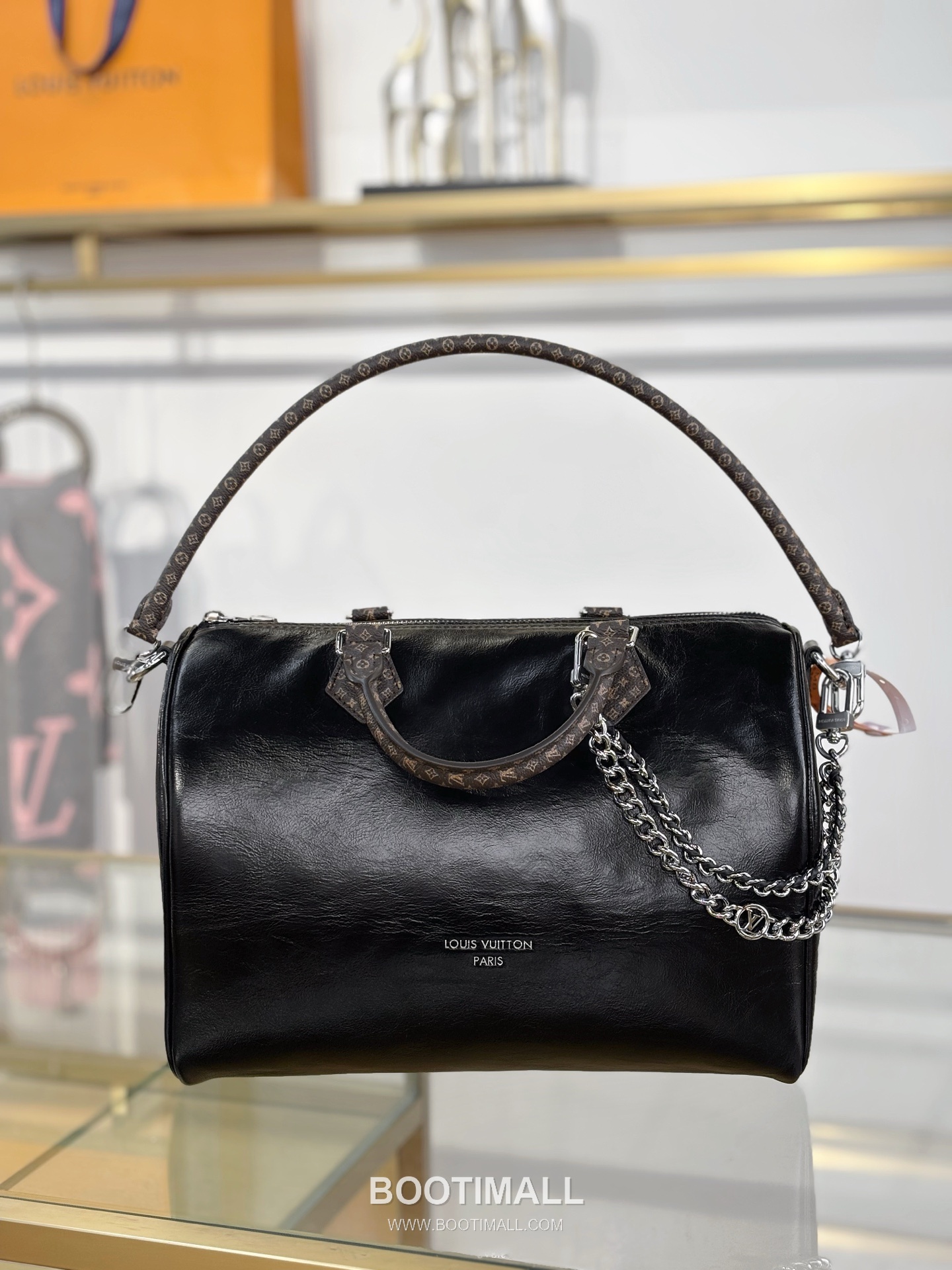 루이비통 수입원단 메탈디테일 소프트 블랙 보스턴 토트백 Louis Vuitton Imported Fabric Metal Detail Soft Black Boston Tote Bag M29419 30cm 8