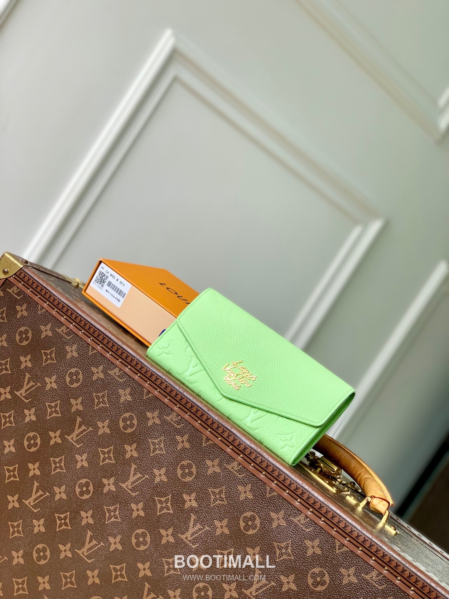 루이비통 모노그램 앙프렝뜨 레더 LV버튼 그린 장지갑 Louis Vuitton Monogram Empreinte Leather LV Button Green Long Wallet M27664 19cm 1