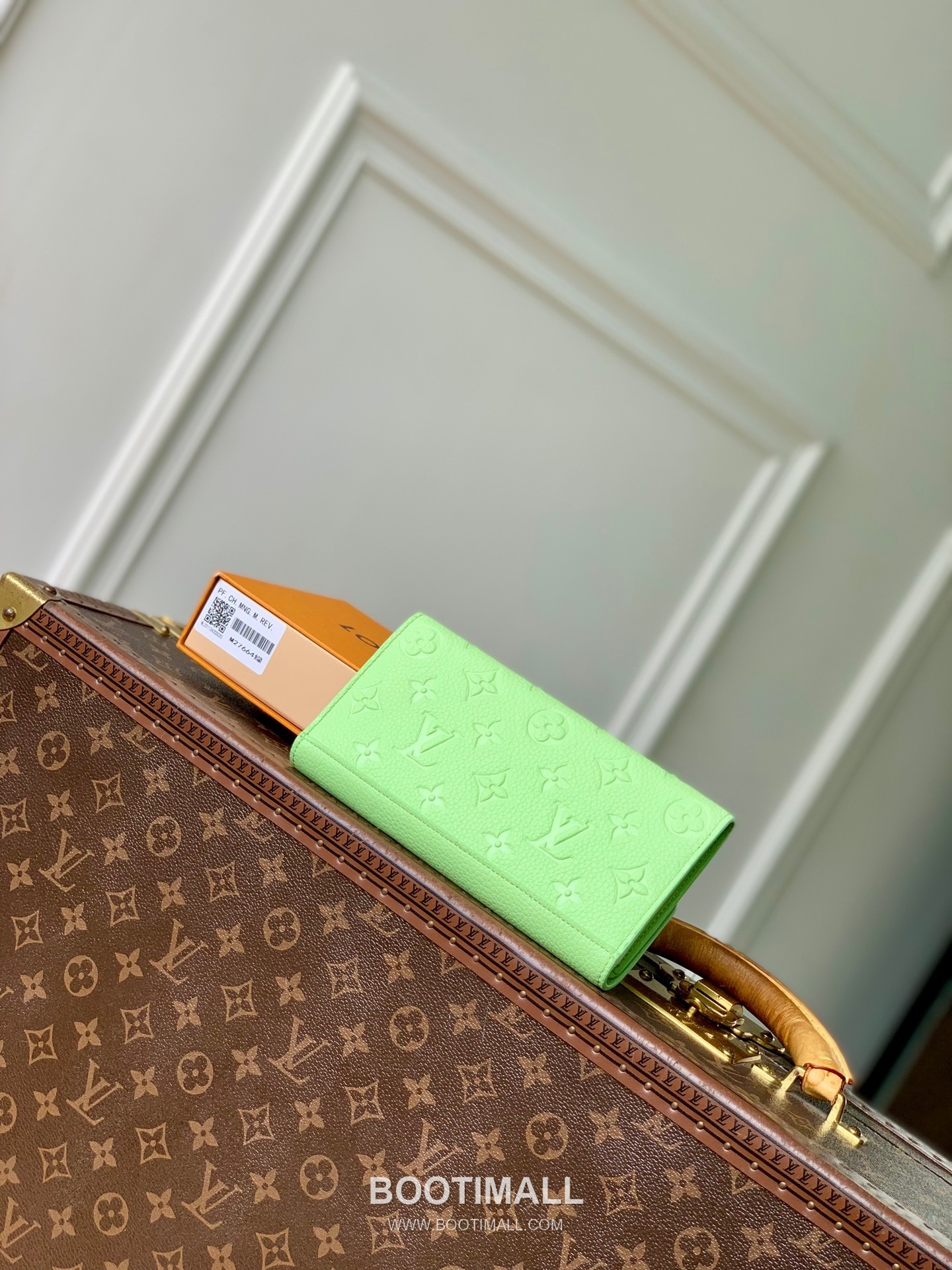 루이비통 모노그램 앙프렝뜨 레더 LV버튼 그린 장지갑 Louis Vuitton Monogram Empreinte Leather LV Button Green Long Wallet M27664 19cm 2