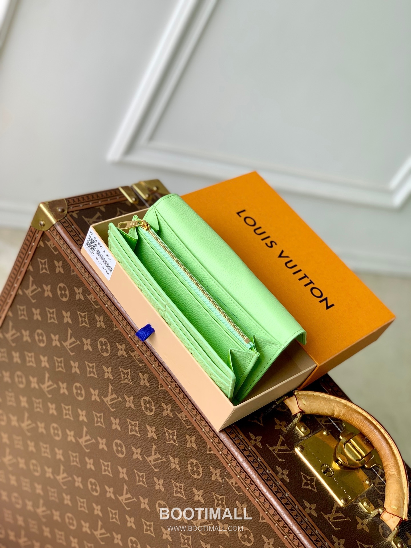 루이비통 모노그램 앙프렝뜨 레더 LV버튼 그린 장지갑 Louis Vuitton Monogram Empreinte Leather LV Button Green Long Wallet M27664 19cm 11
