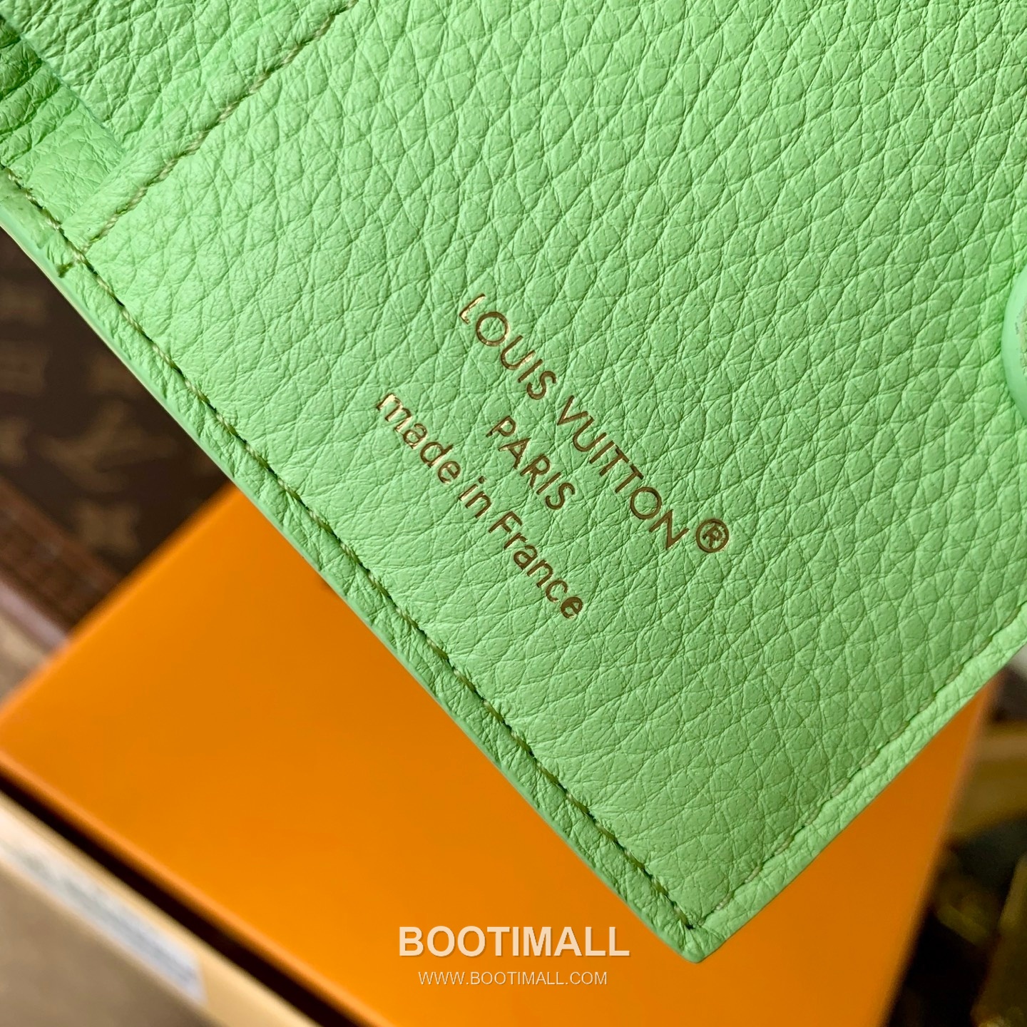 루이비통 모노그램 앙프렝뜨 레더 LV참 지퍼 그린 반지갑 Louis Vuitton Monogram Empreinte Leather LV Charm Zipper Green Wallet M27487 11.5cm 9