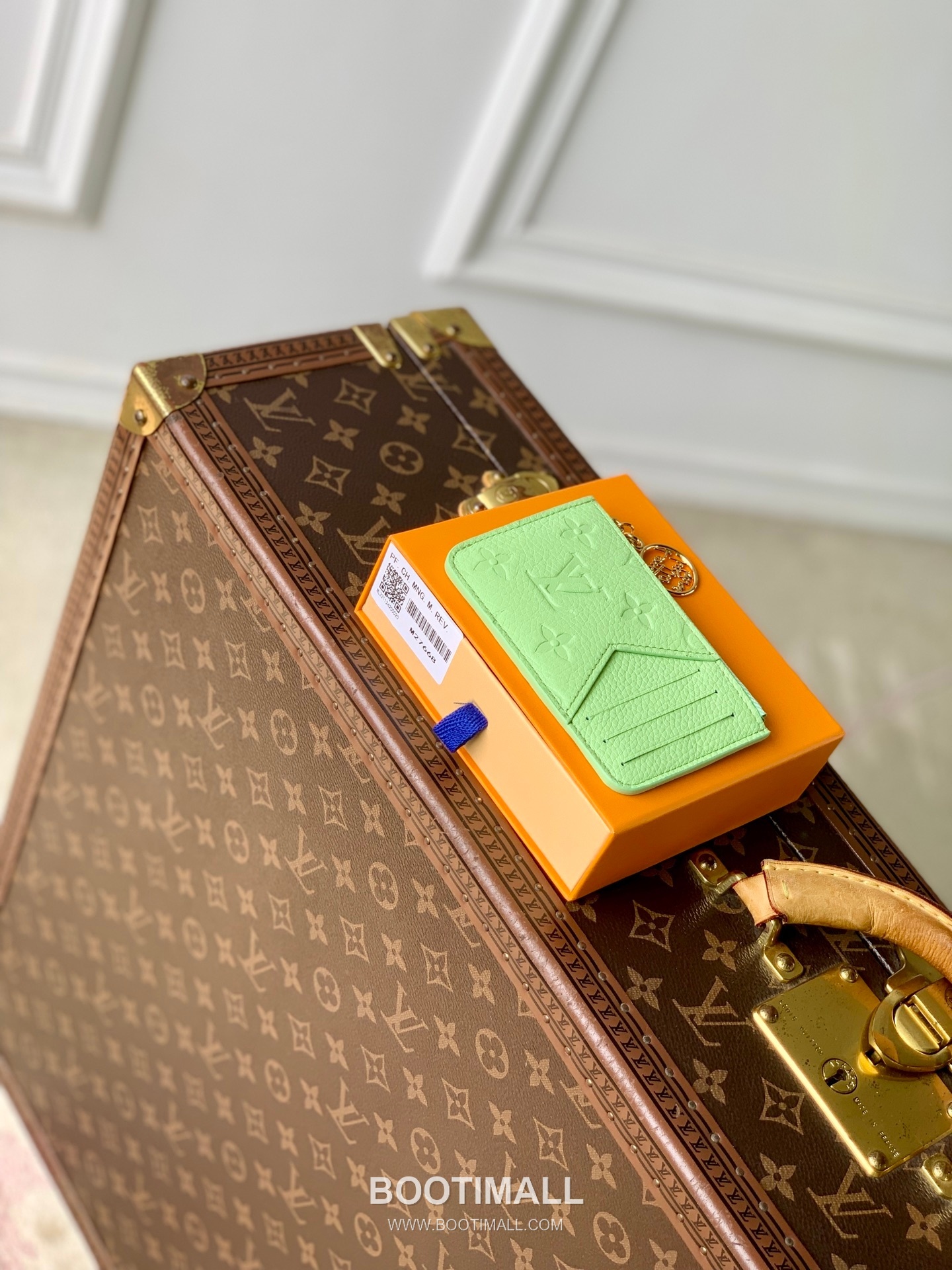 루이비통 모노그램 앙프렝뜨 레더 LV참 지퍼 그린 카드지갑 Louis Vuitton Monogram Empreinte Leather LV Charm Zipper Green Card Holder M27668 12cm 3