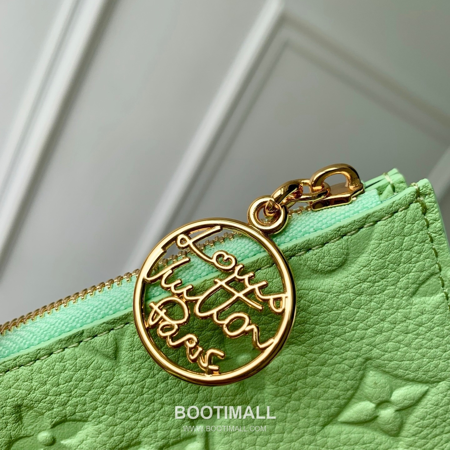 루이비통 모노그램 앙프렝뜨 레더 LV참 지퍼 그린 카드지갑 Louis Vuitton Monogram Empreinte Leather LV Charm Zipper Green Card Holder M27668 12cm 4
