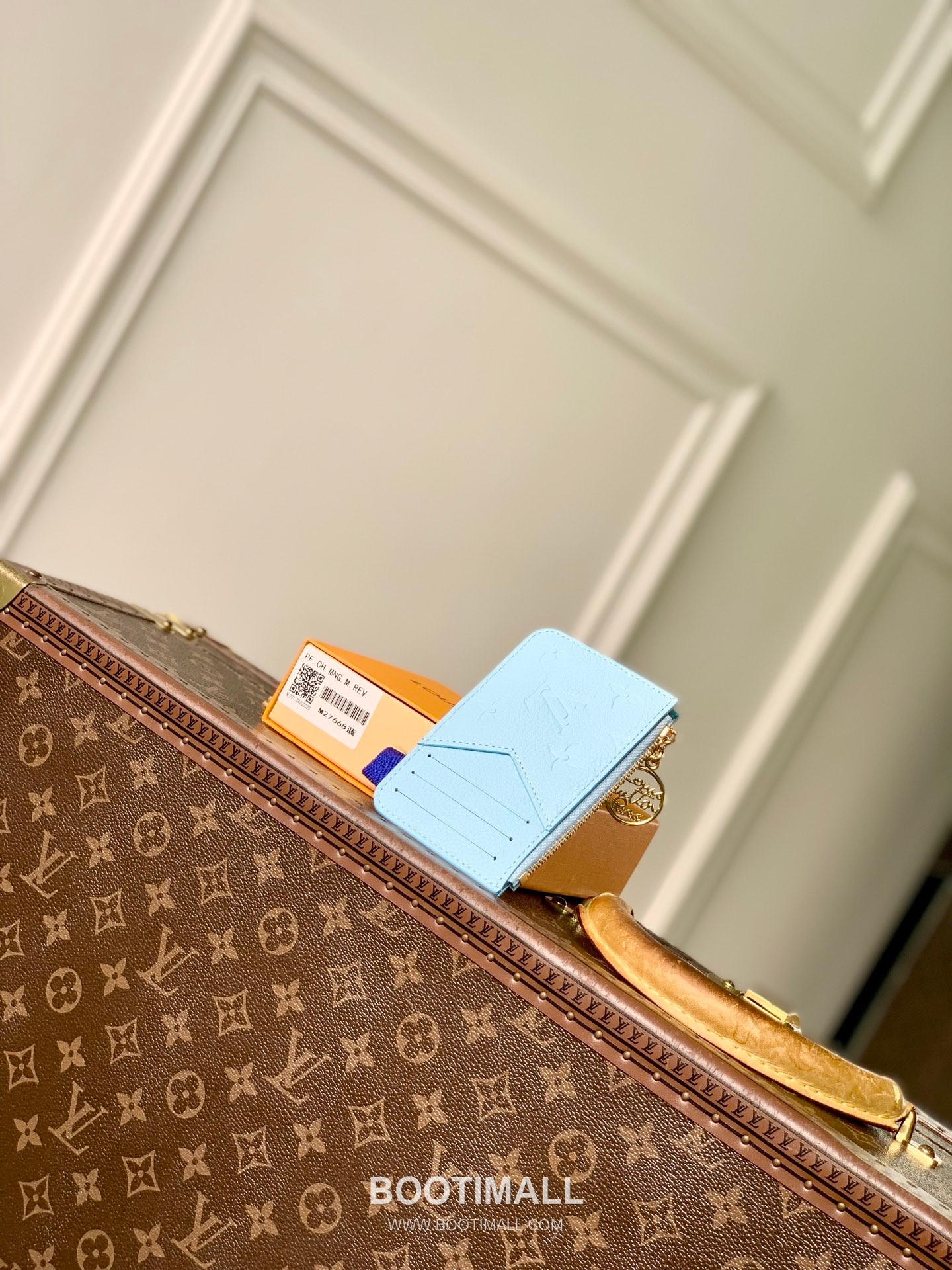 루이비통 모노그램 앙프렝뜨 레더 LV참 지퍼 라이트그린 카드지갑 Louis Vuitton Monogram Empreinte Leather LV Charm Zipper Light Green Card Holder M27668 12cm 3