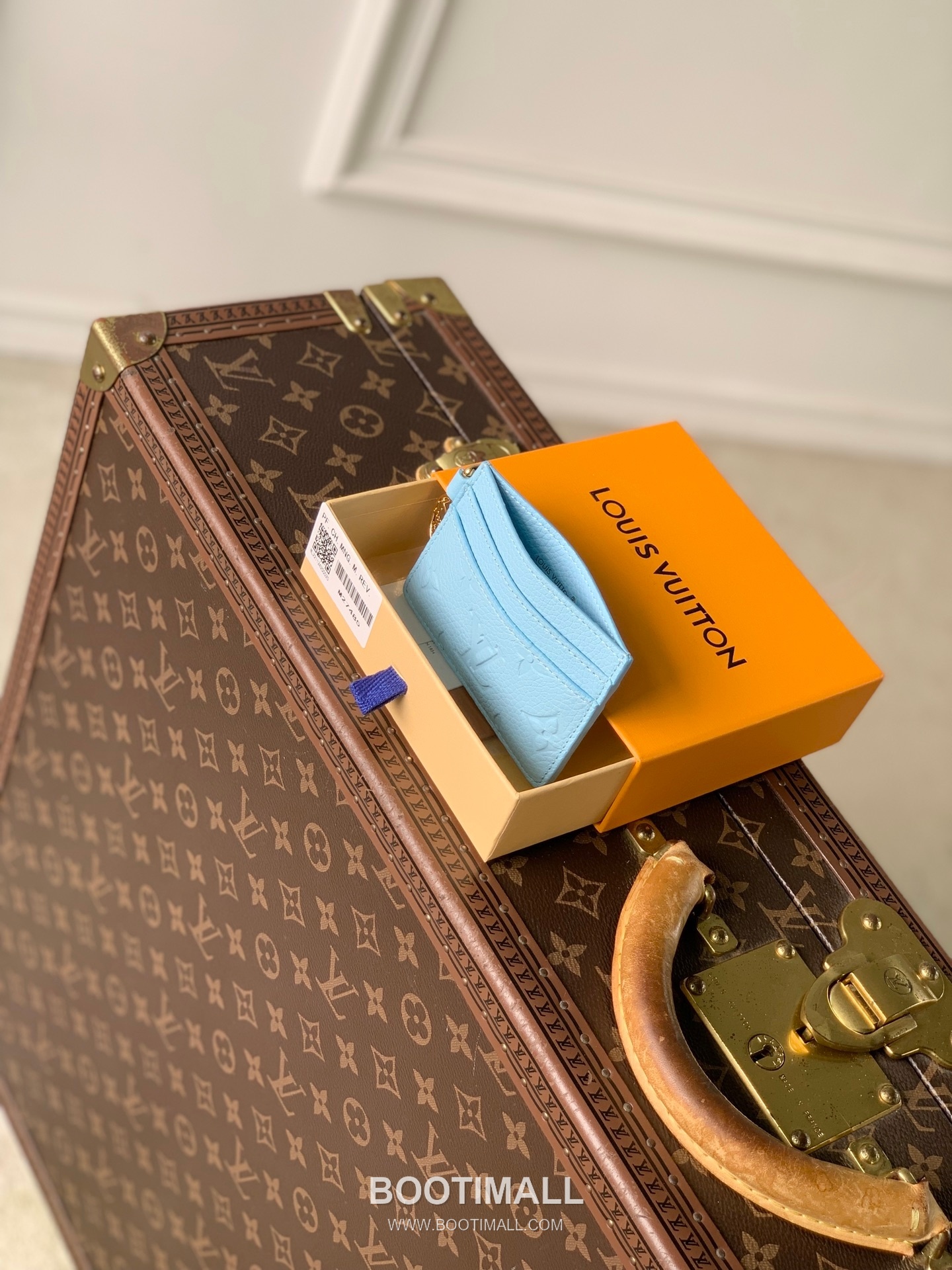 루이비통 모노그램 앙프렝뜨 레더 LV참 카드슬롯 그린 카드지갑 Louis Vuitton Monogram Empreinte Leather LV Charm Card Slot Green Card Holder M27485 10.2cm 9