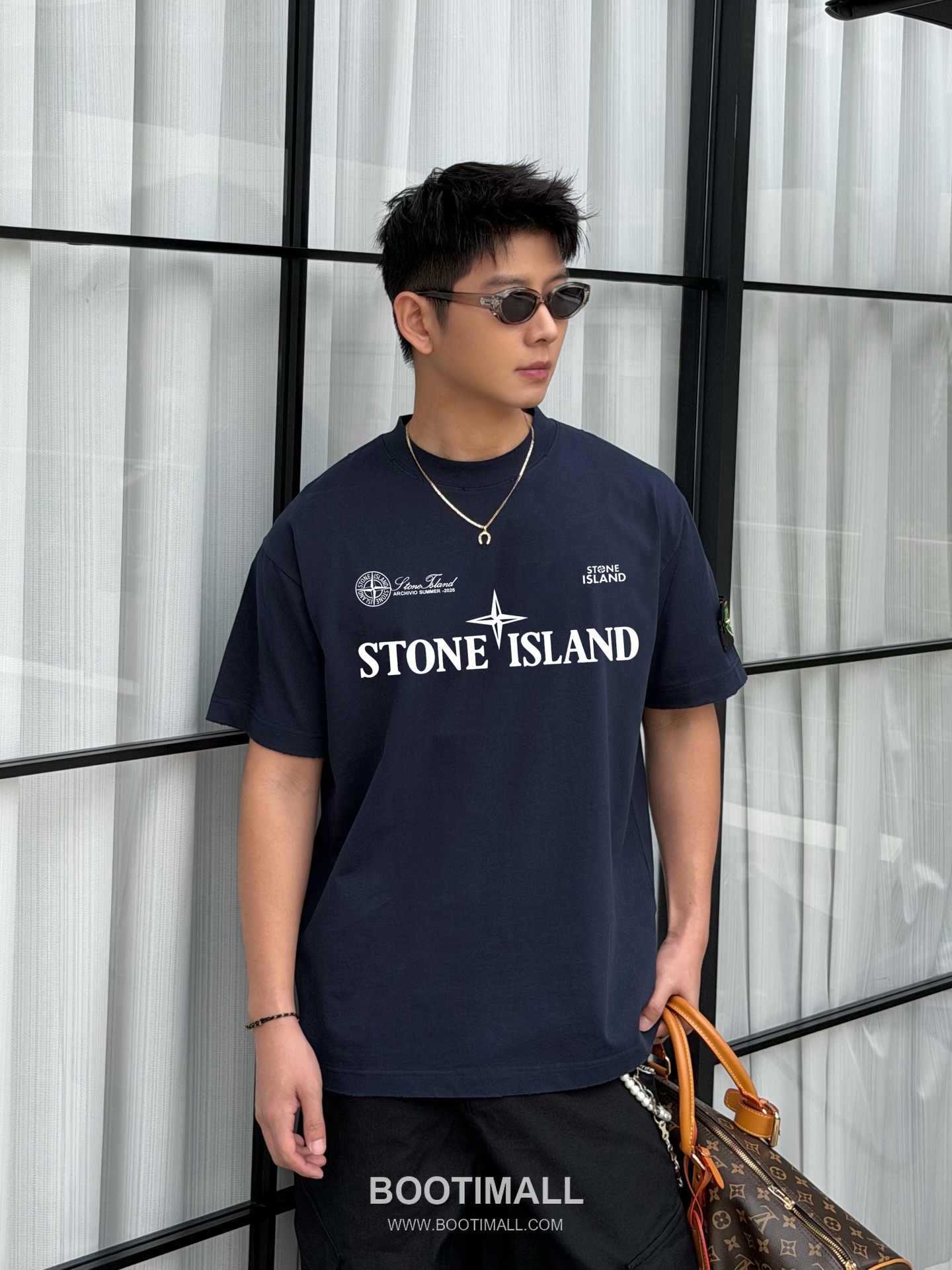 스톤아일랜드 2026SS 헤비코튼 로고패치 오버핏 반팔 블랙 티셔츠 Stone Island 2026 SS Heavy Cotton Logo Patch Oversized Short Sleeve Black T-Shirt 6