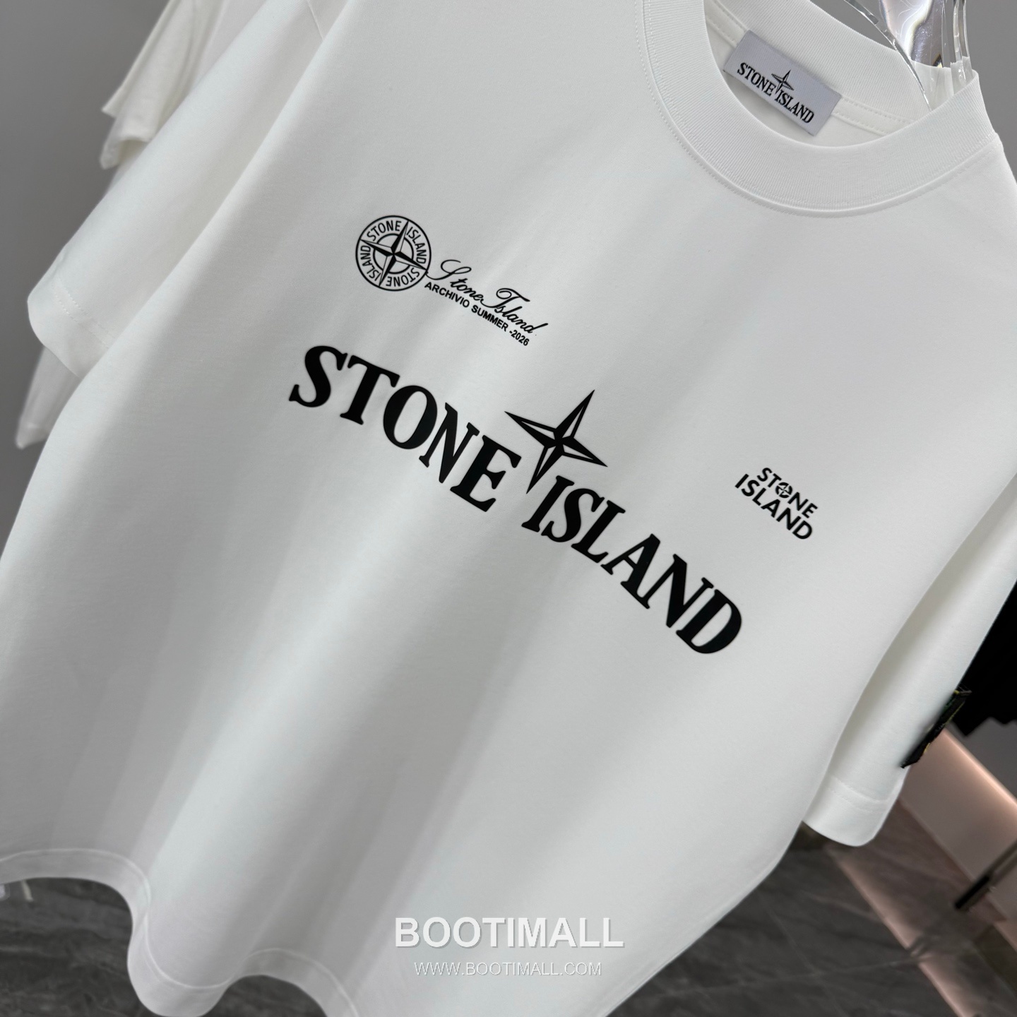 스톤아일랜드 2026SS 헤비코튼 로고패치 오버핏 반팔 화이트 티셔츠 Stone Island 2026 SS Heavy Cotton Logo Patch Oversized Short Sleeve Black T-Shirt 11