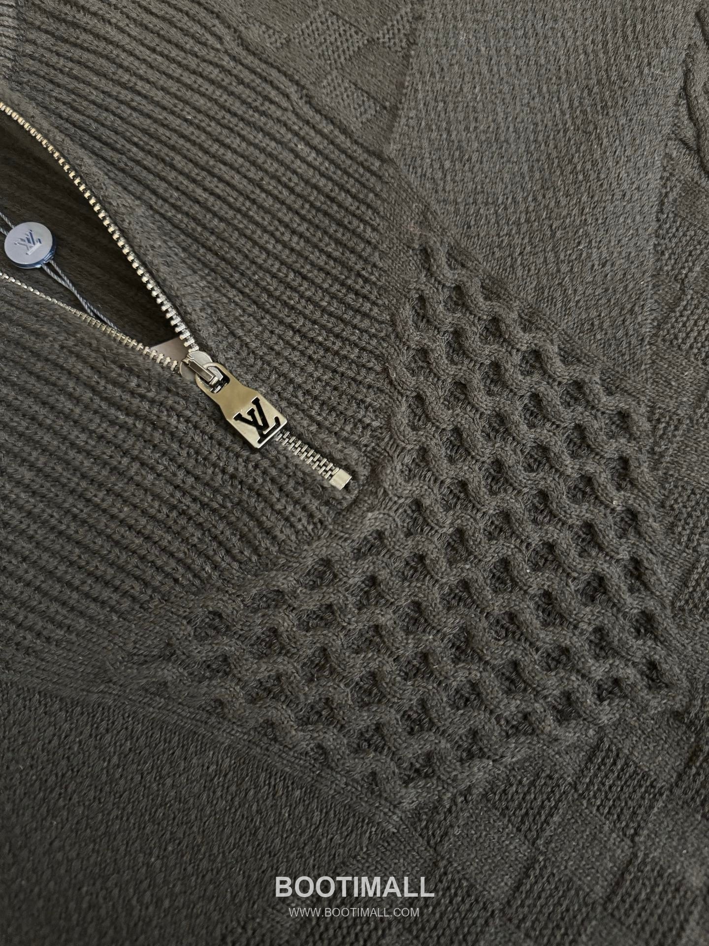 루이비통 2026SS 다미에 케이블 니트 반집업 레귤러핏 롱슬리브 네이비 가디건 Louis Vuitton 2026 SS Damier Cable Knit Half Zip Regular Fit Long Sleeve Navy Cardigan 6