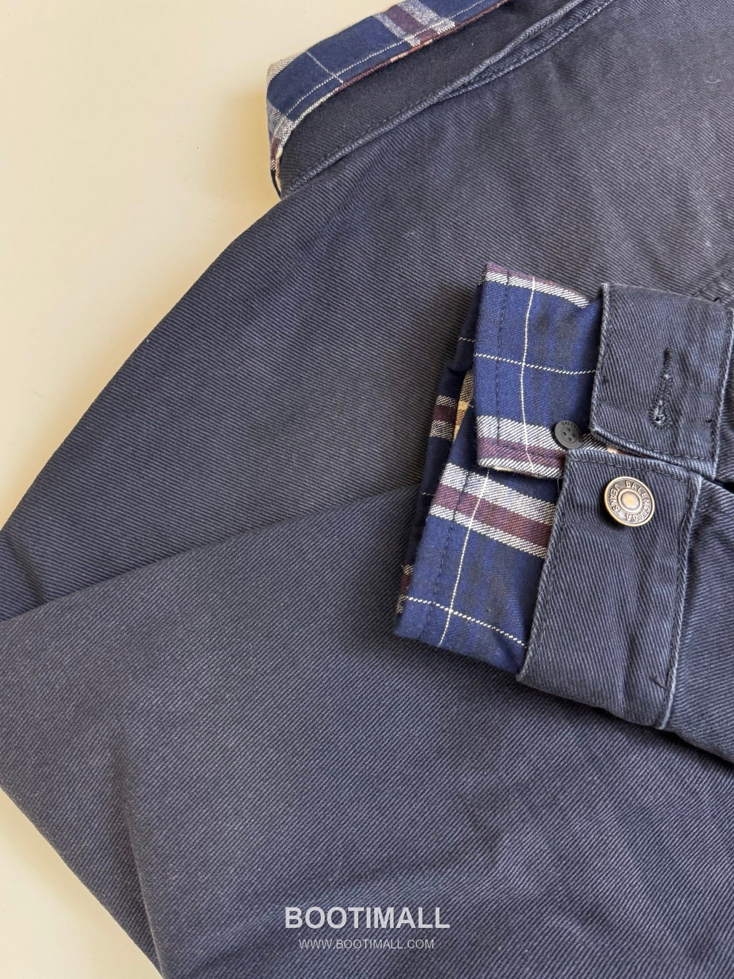 발렌시아가 2026SS 체크 셔츠 레이어드 데님 루즈핏 롱슬리브 블루 재킷 Balenciaga 2026 SS Check Shirt Layered Denim Loose Fit Long Sleeve Blue Jacket 7