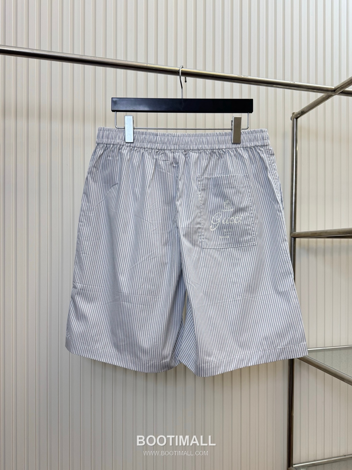 구찌 2026SS 크라운 로고프린트 스트라이프 반팔 셔츠 쇼츠 세트 블루 Gucci 2026 SS Crown Logo Print Stripe Short Sleeve Shirt Shorts Set Blue 11