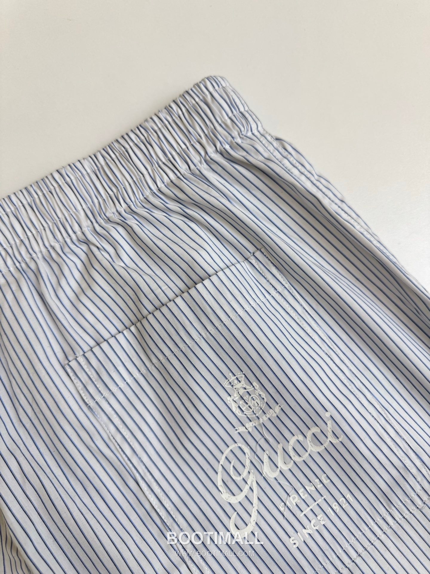 구찌 2026SS 크라운 로고프린트 스트라이프 반팔 셔츠 쇼츠 세트 블루 Gucci 2026 SS Crown Logo Print Stripe Short Sleeve Shirt Shorts Set Blue 16