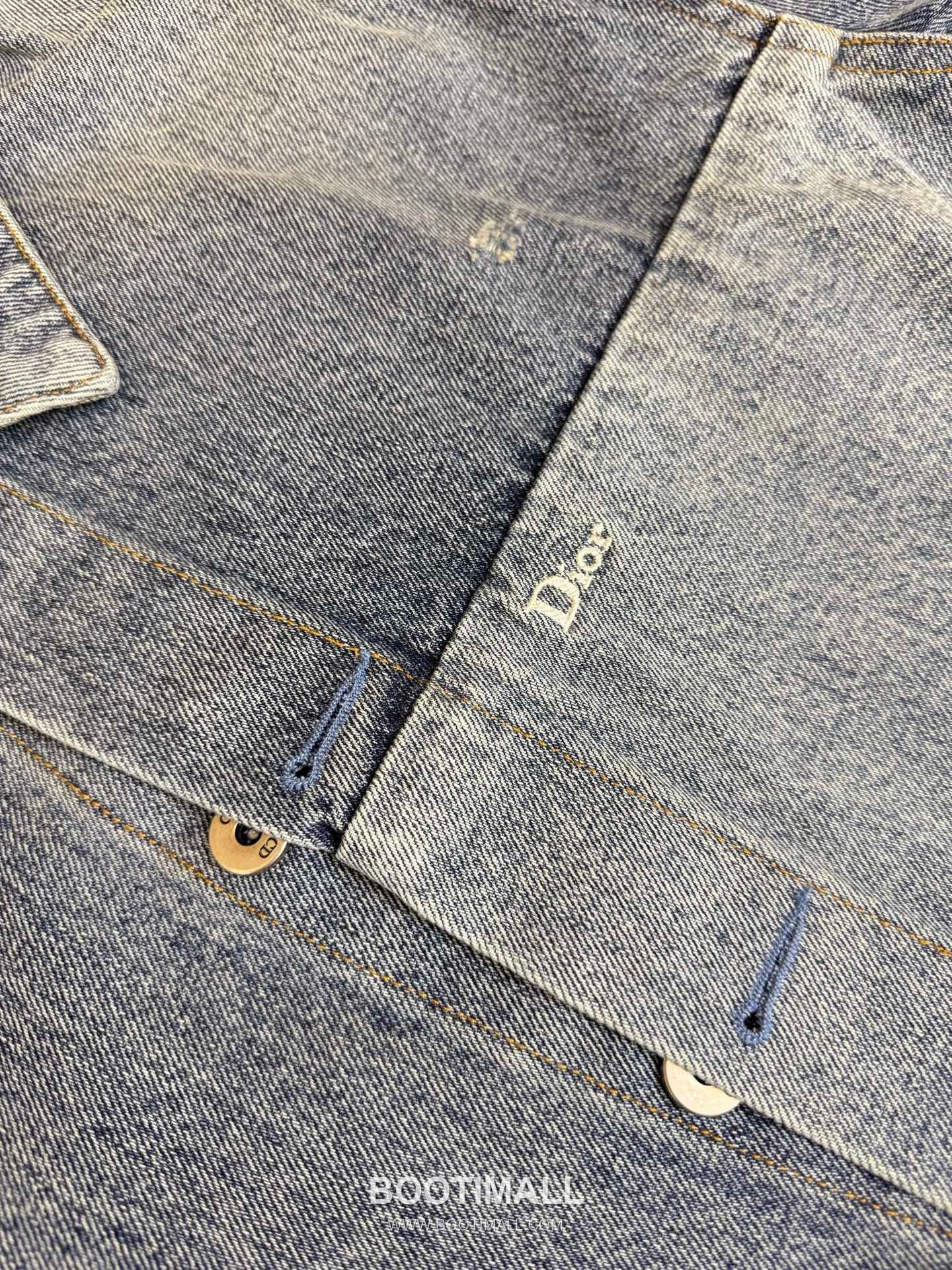 디올 2026SS 자수 컬러블록 워싱 레귤러핏 롱슬리브 블루 데님 셔츠 재킷 Dior 2026 SS Embroidered Colorblock Washed Regular Fit Long Sleeve Blue Denim Shirt Jacket 6