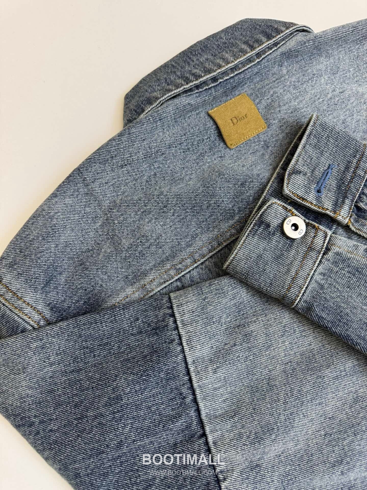 디올 2026SS 자수 컬러블록 워싱 레귤러핏 롱슬리브 블루 데님 셔츠 재킷 Dior 2026 SS Embroidered Colorblock Washed Regular Fit Long Sleeve Blue Denim Shirt Jacket 7
