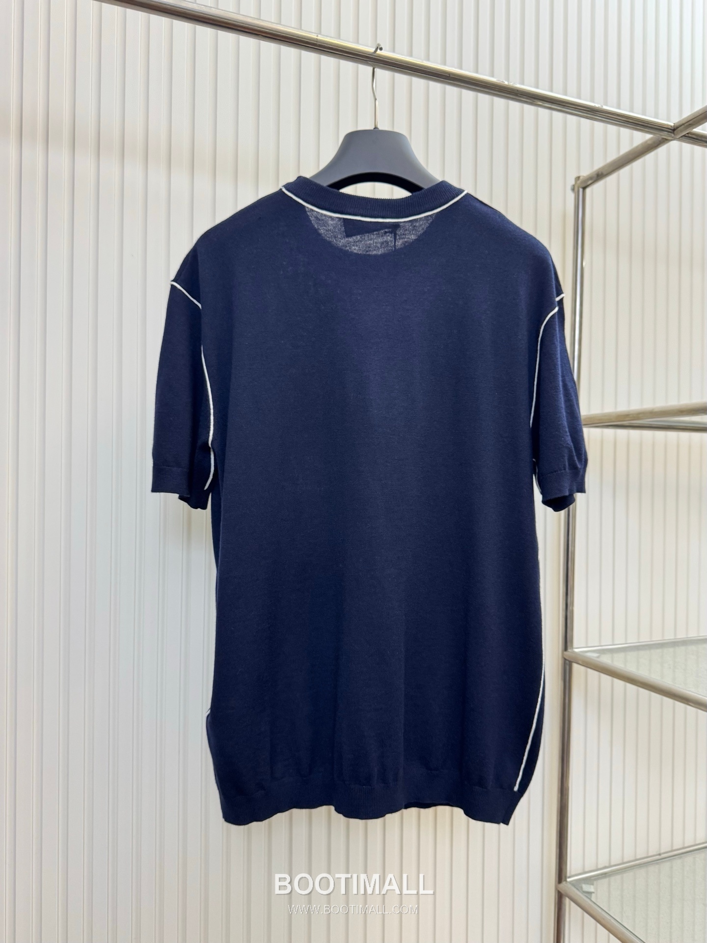 구찌 2026SS 레터 스트라이프 인타르시아 니트 레귤러핏 반팔 네이비 티셔츠 Gucci 2026 SS Letter Stripe Intarsia Knit Regular Fit Short Sleeve Blue T-Shirt 2