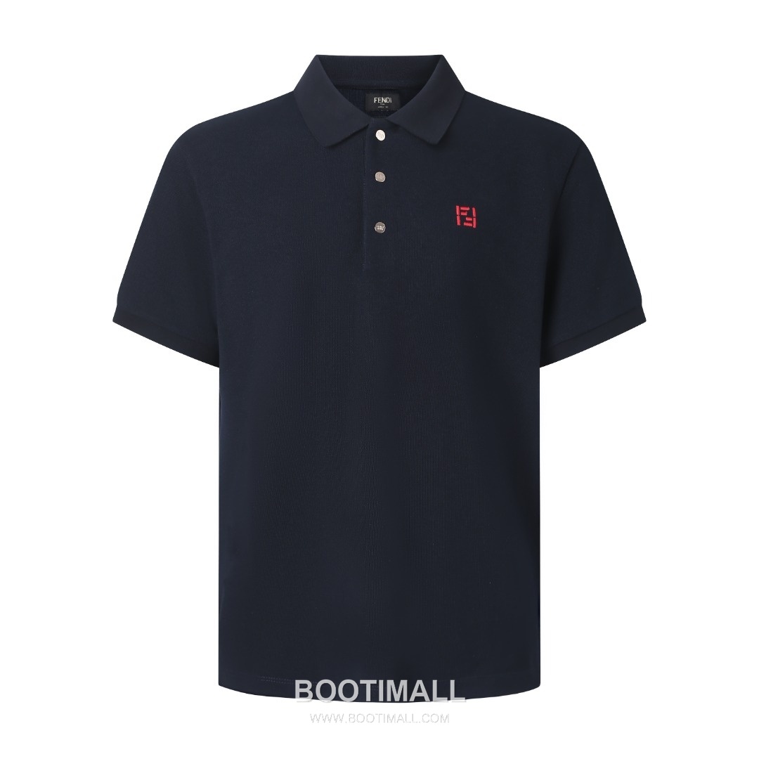 펜디 2026SS FF자수 피케코튼 레귤러핏 반팔 블랙 폴로셔츠 Fendi 2026 SS FF Embroidery Pique Cotton Regular Fit Short Sleeve Black Polo Shirt D297-A35 1