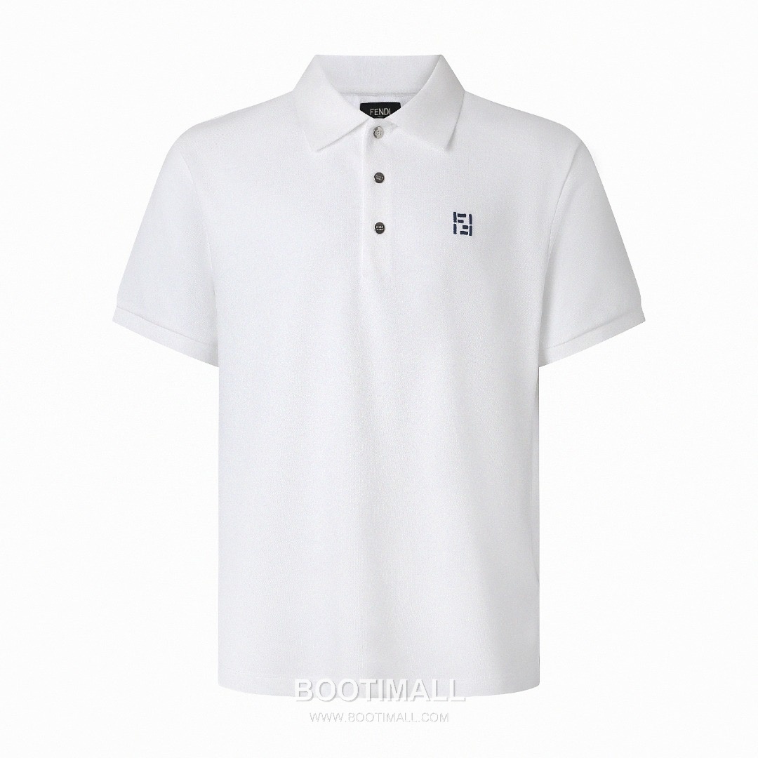 펜디 2026SS FF자수 피케코튼 레귤러핏 반팔 화이트 폴로셔츠 Fendi 2026 SS FF Embroidery Pique Cotton Regular Fit Short Sleeve Black Polo Shirt D297-A35 1