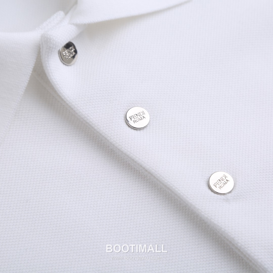 펜디 2026SS FF자수 피케코튼 레귤러핏 반팔 화이트 폴로셔츠 Fendi 2026 SS FF Embroidery Pique Cotton Regular Fit Short Sleeve Black Polo Shirt D297-A35 5