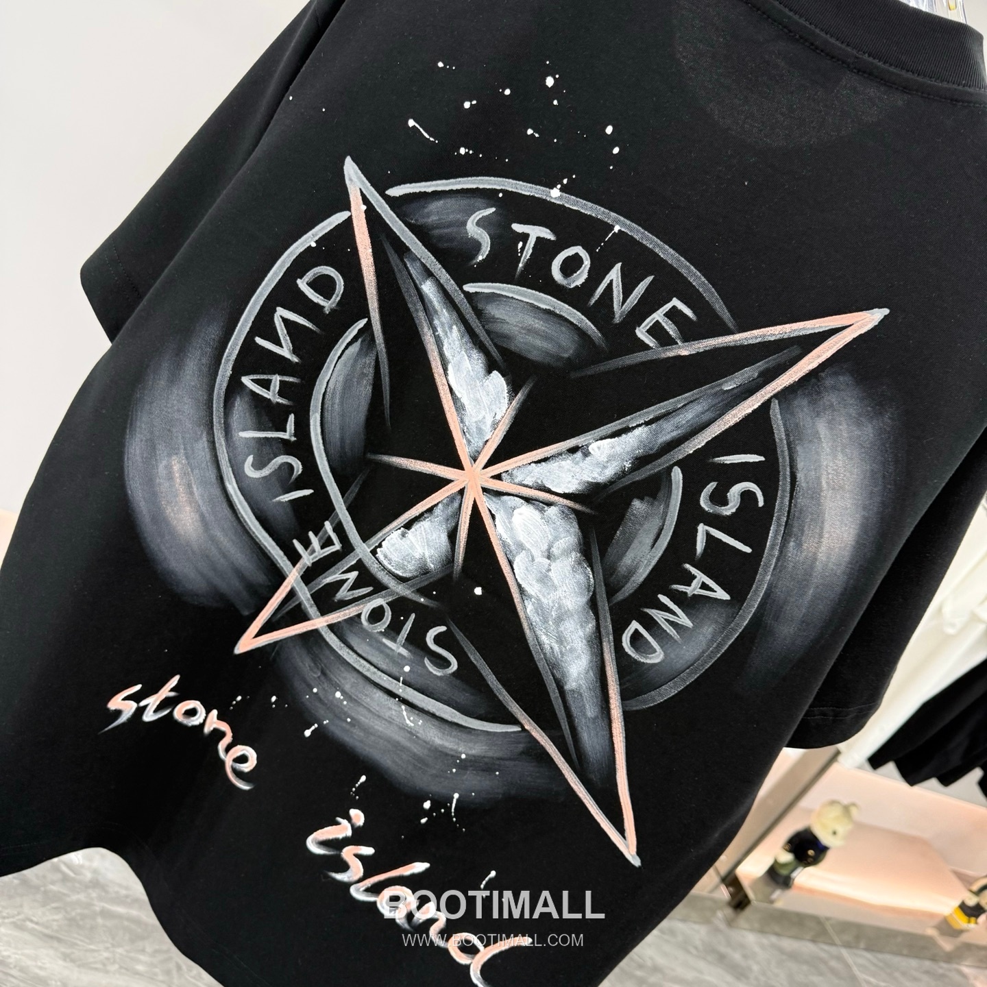 스톤아일랜드 2026SS 핸드드로잉 프린트 오버핏 반팔 블랙 티셔츠 Stone Island 2026 SS Hand Drawing Print Oversized Short Sleeve Black T-Shirt 9