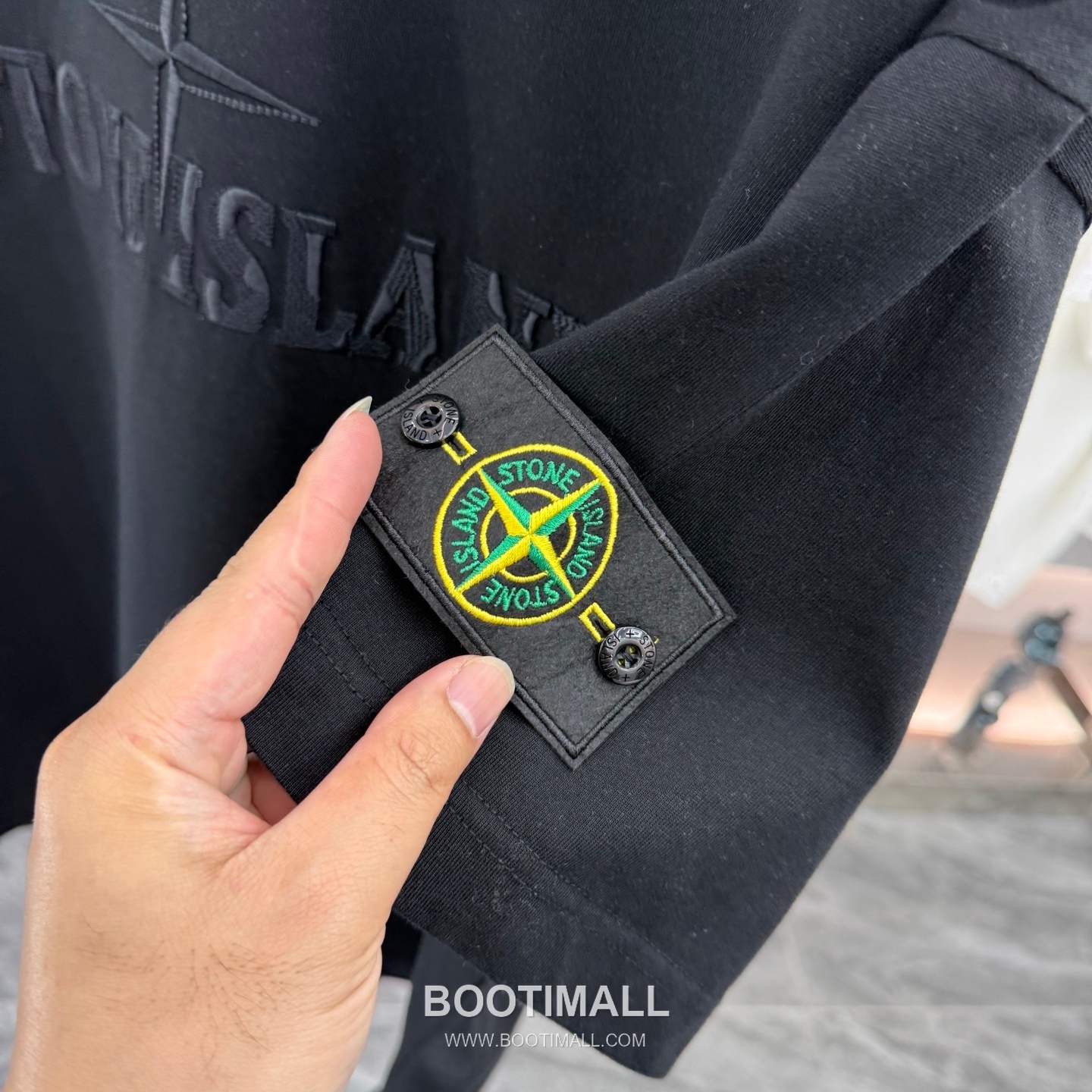 스톤아일랜드 2026SS 진공자수 오버핏 반팔 블랙 티셔츠 Stone Island 2026 SS Vacuum Embroidery Oversized Short Sleeve Black T-Shirt 7