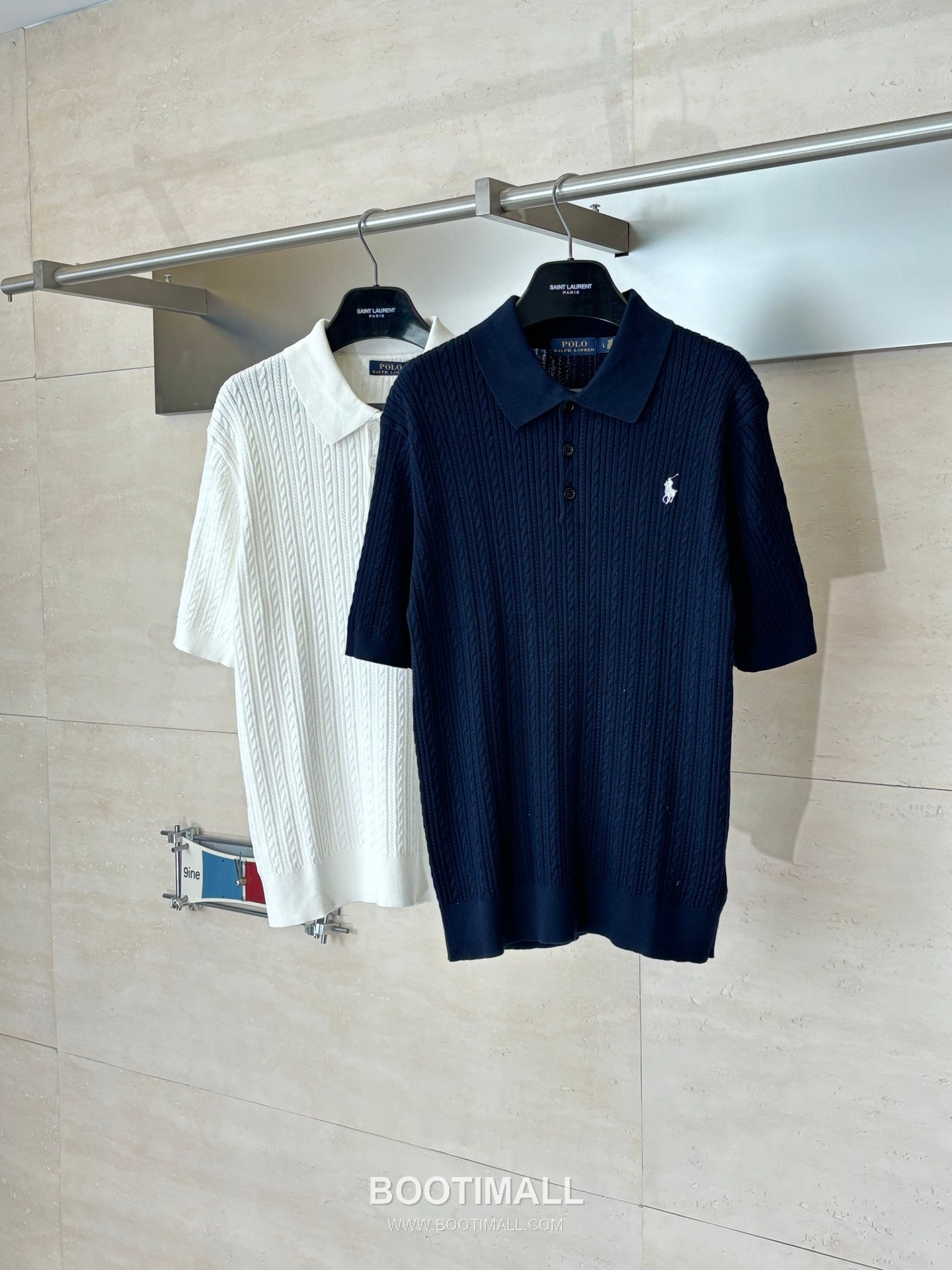 랄프로렌 2026SS 케이블니트 코튼혼방 레귤러핏 반팔 블랙 폴로셔츠 Ralph Lauren 2026 SS Cable Knit Cotton Blend Regular Fit Short Sleeve White Polo Shirt 4