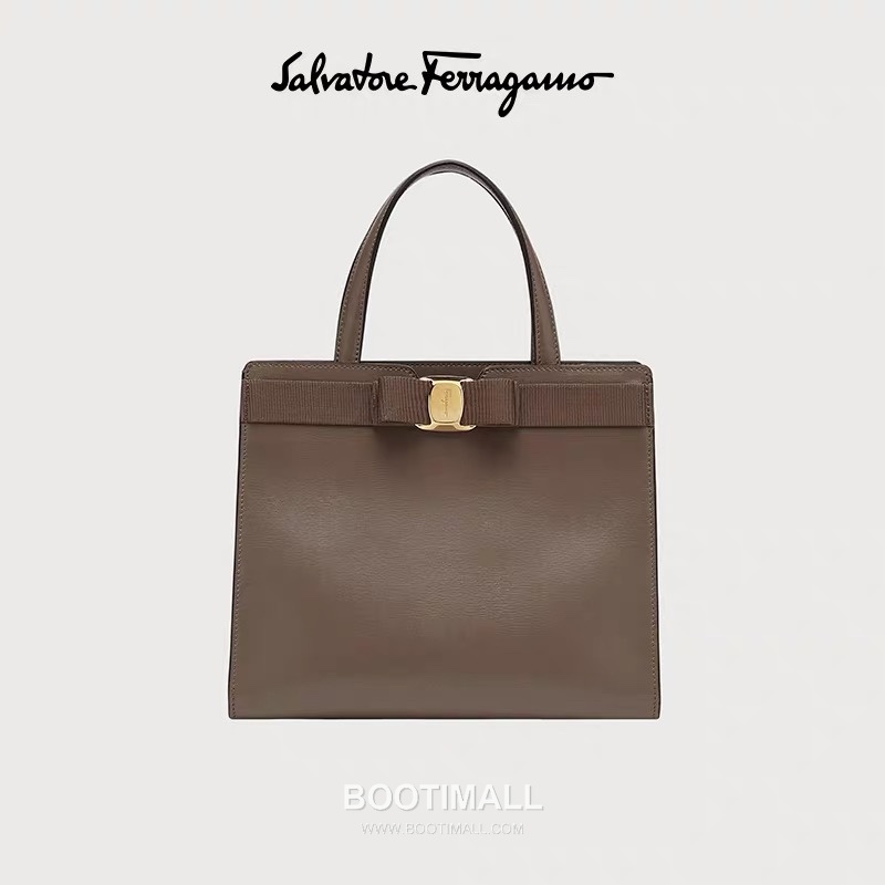 페라가모 카프스킨 바라 리본 토트백 Ferragamo Calfskin Vara Bow Tote Bag 21/1290 25cm 1