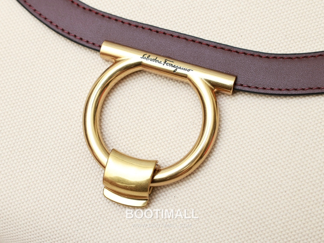 페라가모 카프스킨 패브릭 콤비 토트 숄더백 Ferragamo Calfskin Fabric Combo Tote Shoulder Bag DY-21H493 26cm 2