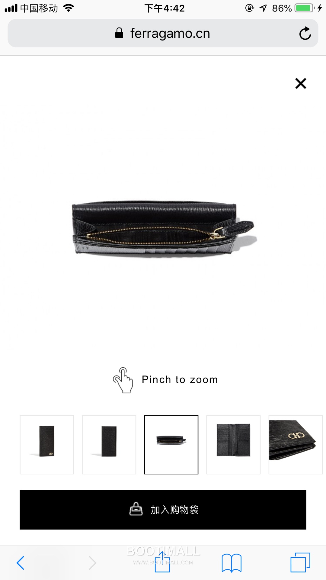 페라가모 카프스킨 간치오 투폴드 장지갑 Ferragamo Calfskin Gancio Two Fold Long Wallet 66A069 18.5cm 3