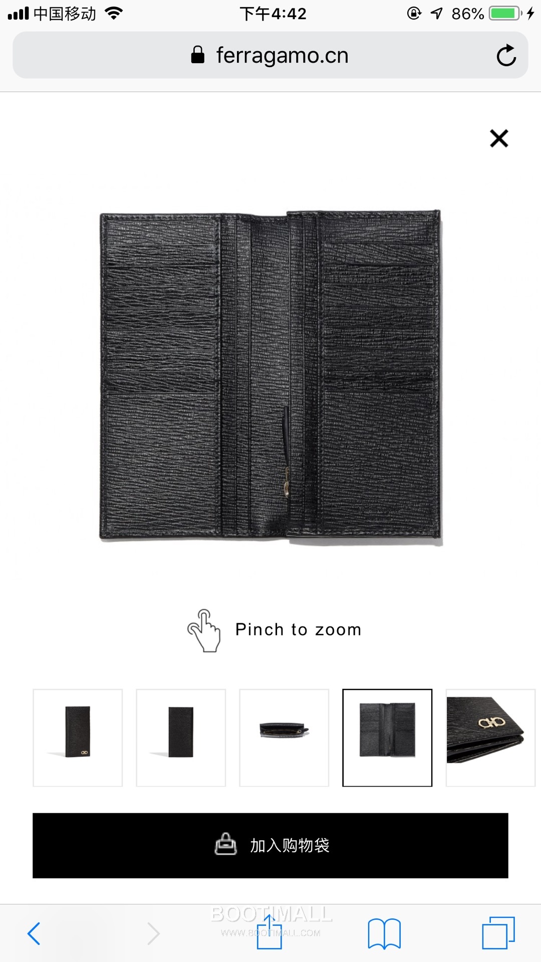 페라가모 카프스킨 간치오 투폴드 장지갑 Ferragamo Calfskin Gancio Two Fold Long Wallet 66A069 18.5cm 4