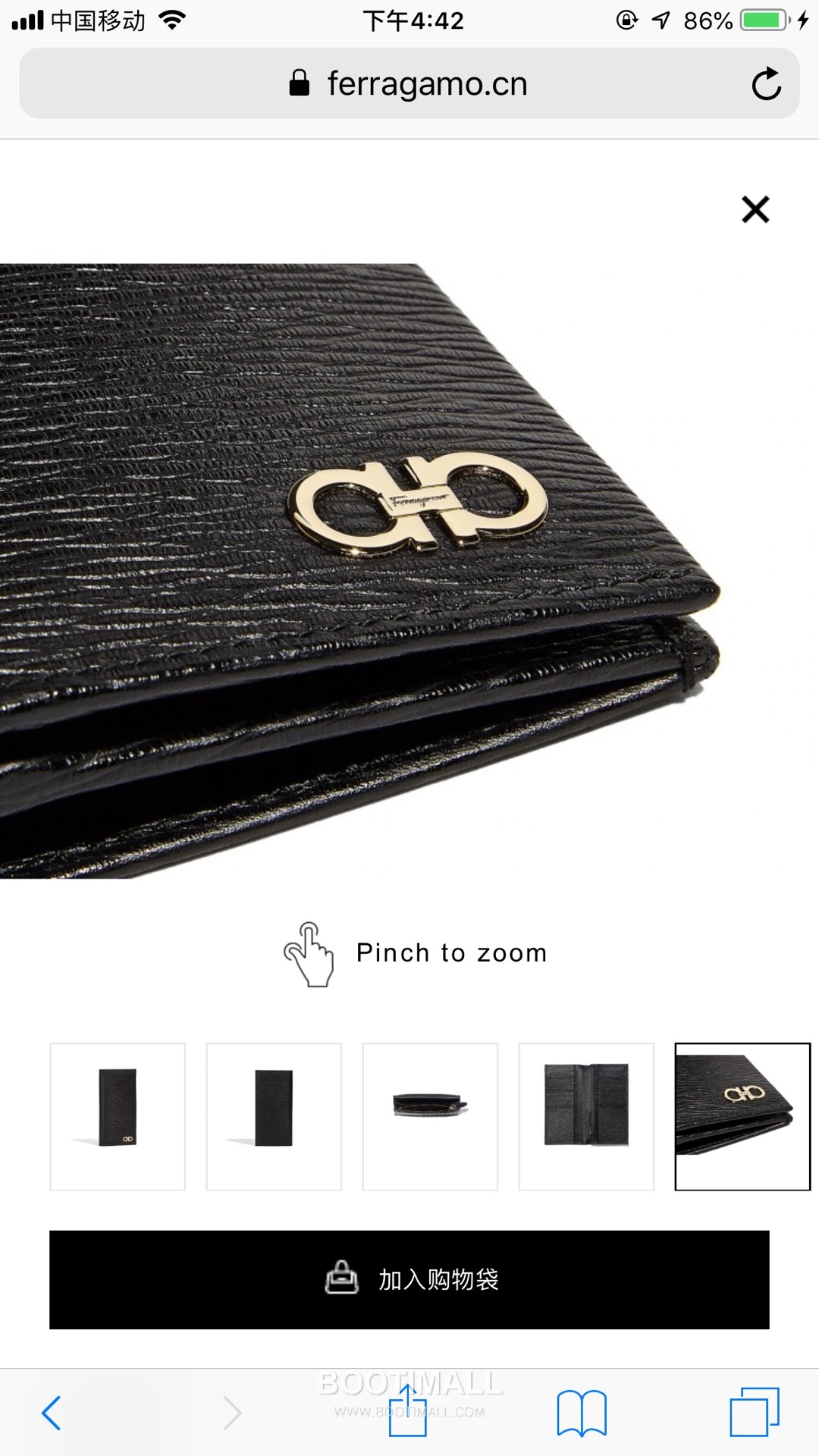 페라가모 카프스킨 간치오 투폴드 장지갑 Ferragamo Calfskin Gancio Two Fold Long Wallet 66A069 18.5cm 5