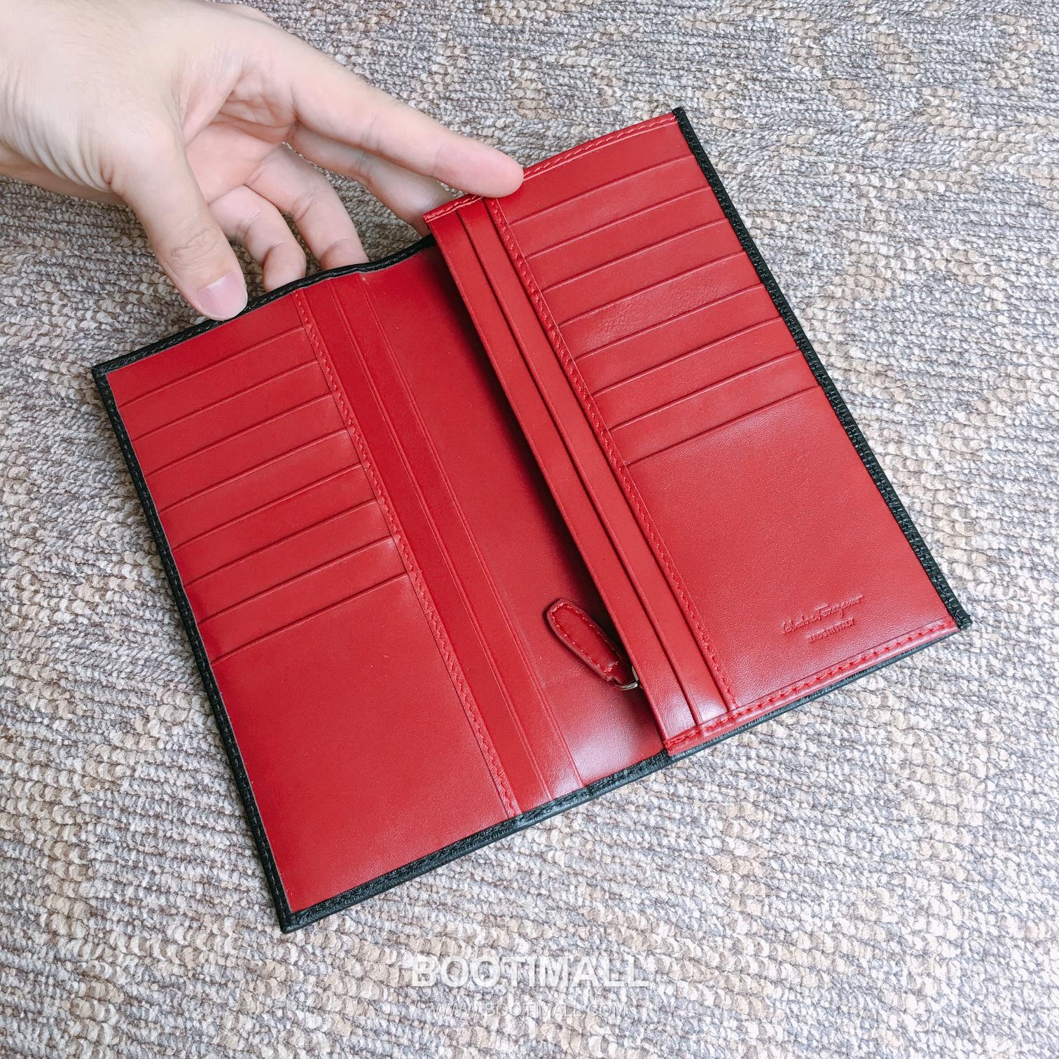 페라가모 카프스킨 간치오 투폴드 장지갑 Ferragamo Calfskin Gancio Two Fold Long Wallet 66A069 18.5cm 9