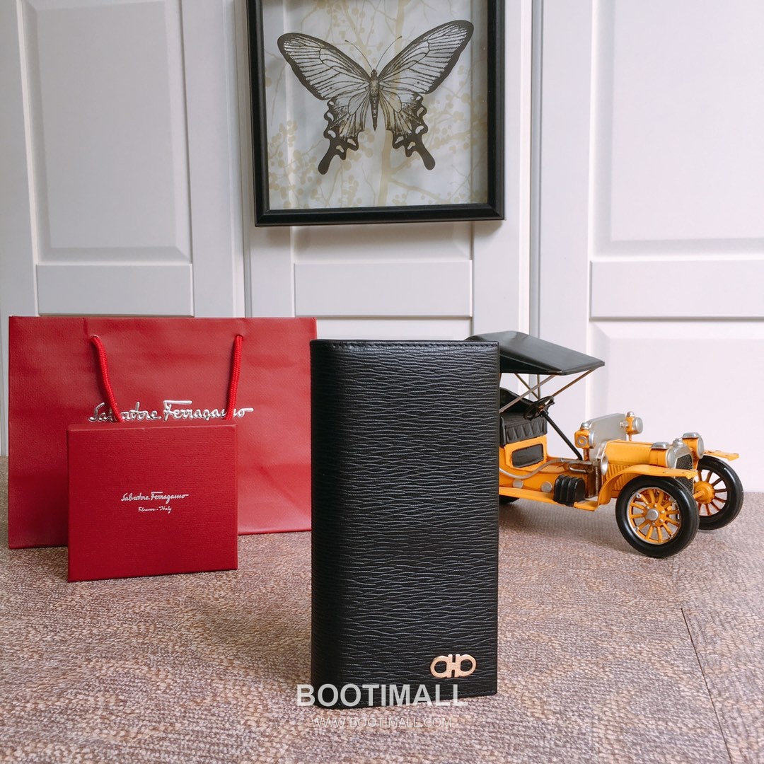 페라가모 카프스킨 간치오 투폴드 장지갑 Ferragamo Calfskin Gancio Two Fold Long Wallet 66A069 18.5cm 16
