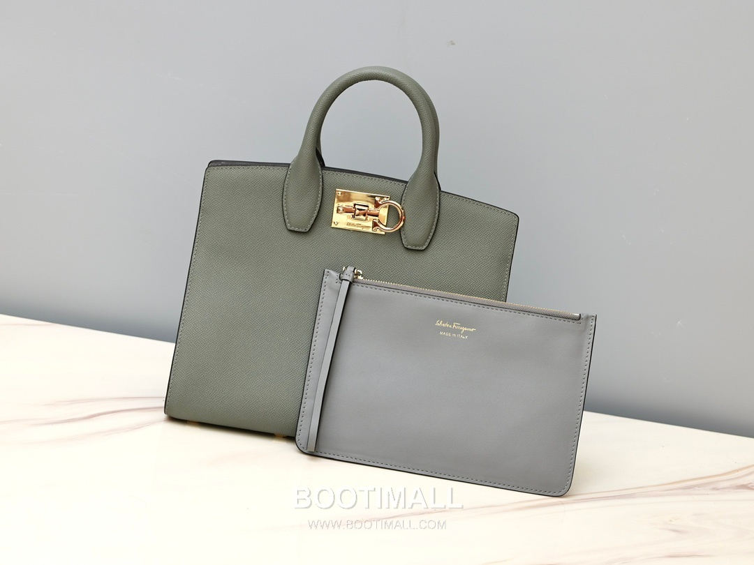 페라가모 스튜디오 카프스킨 간치니 토트 숄더백 Ferragamo Studio Calfskin Gancini Tote Shoulder Bag 211425 28cm 6