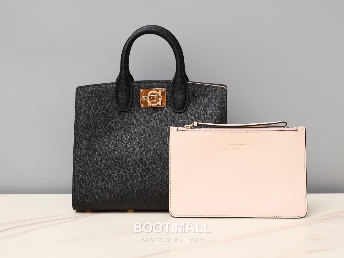 페라가모 스튜디오 카프스킨 간치니 토트 숄더백 Ferragamo Studio Calfskin Gancini Tote Shoulder Bag 211425 28cm 14