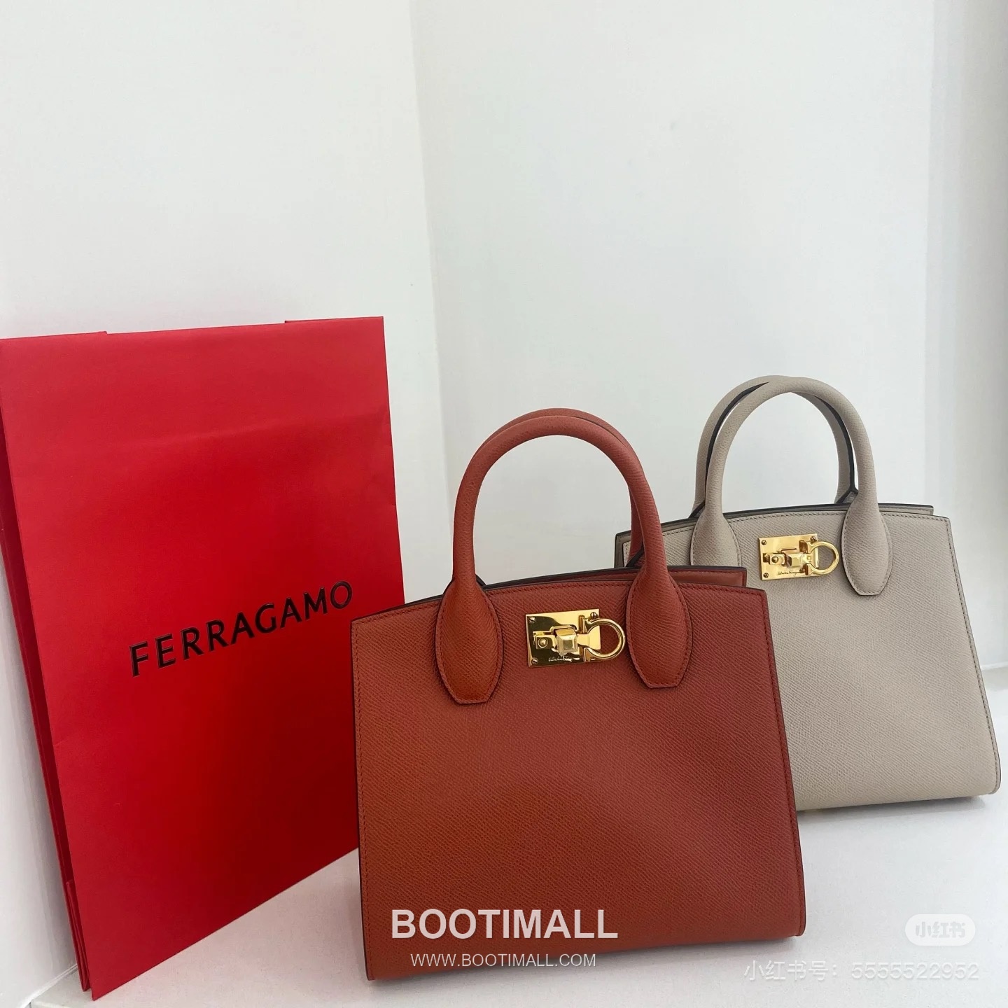 페라가모 스튜디오 카프스킨 간치니 미니 토트 숄더백 Ferragamo Studio Calfskin Gancini Mini Tote Shoulder Bag 211424 22cm 6