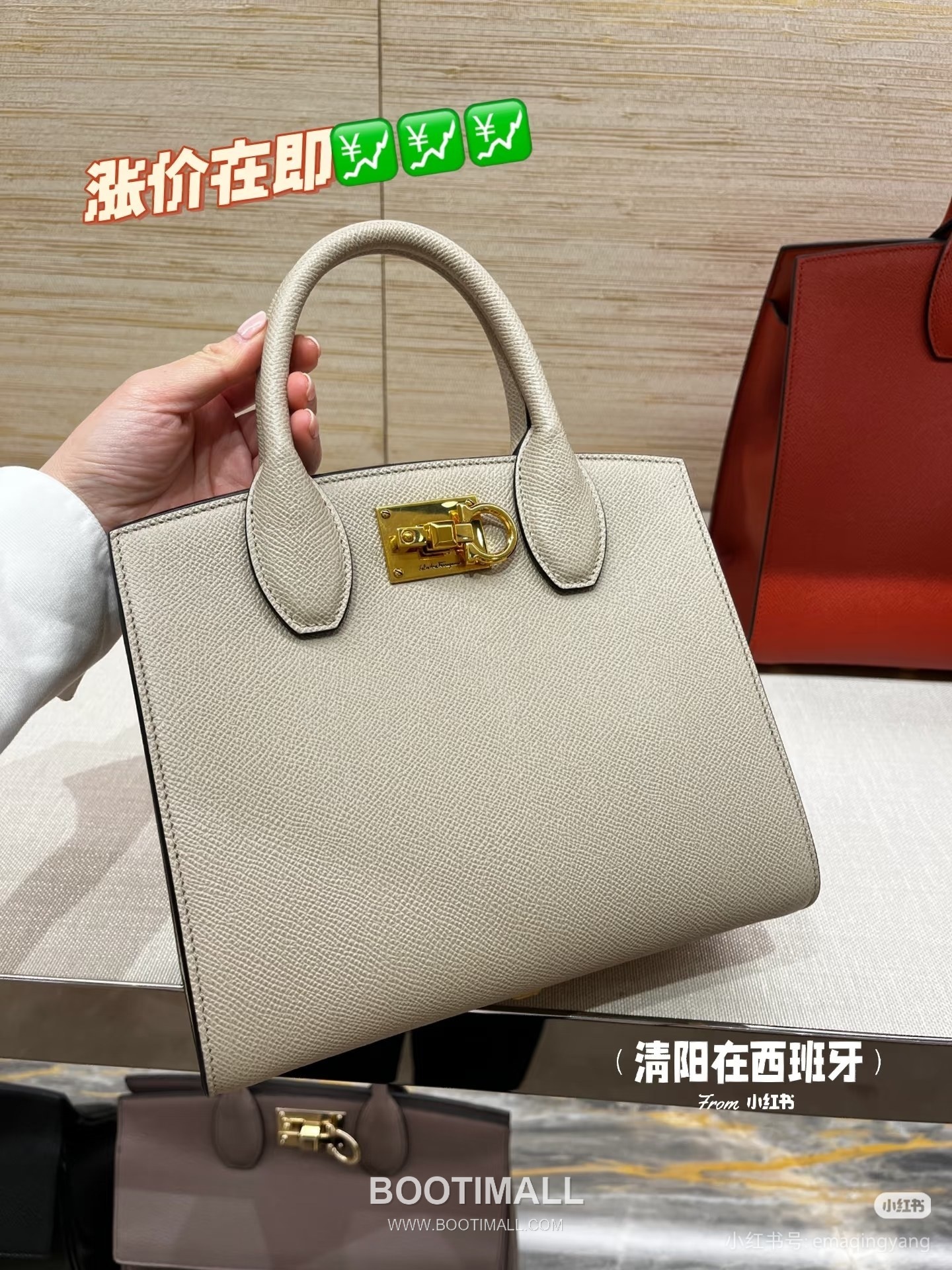 페라가모 스튜디오 카프스킨 간치니 미니 토트 숄더백 Ferragamo Studio Calfskin Gancini Mini Tote Shoulder Bag 211424 22cm 7