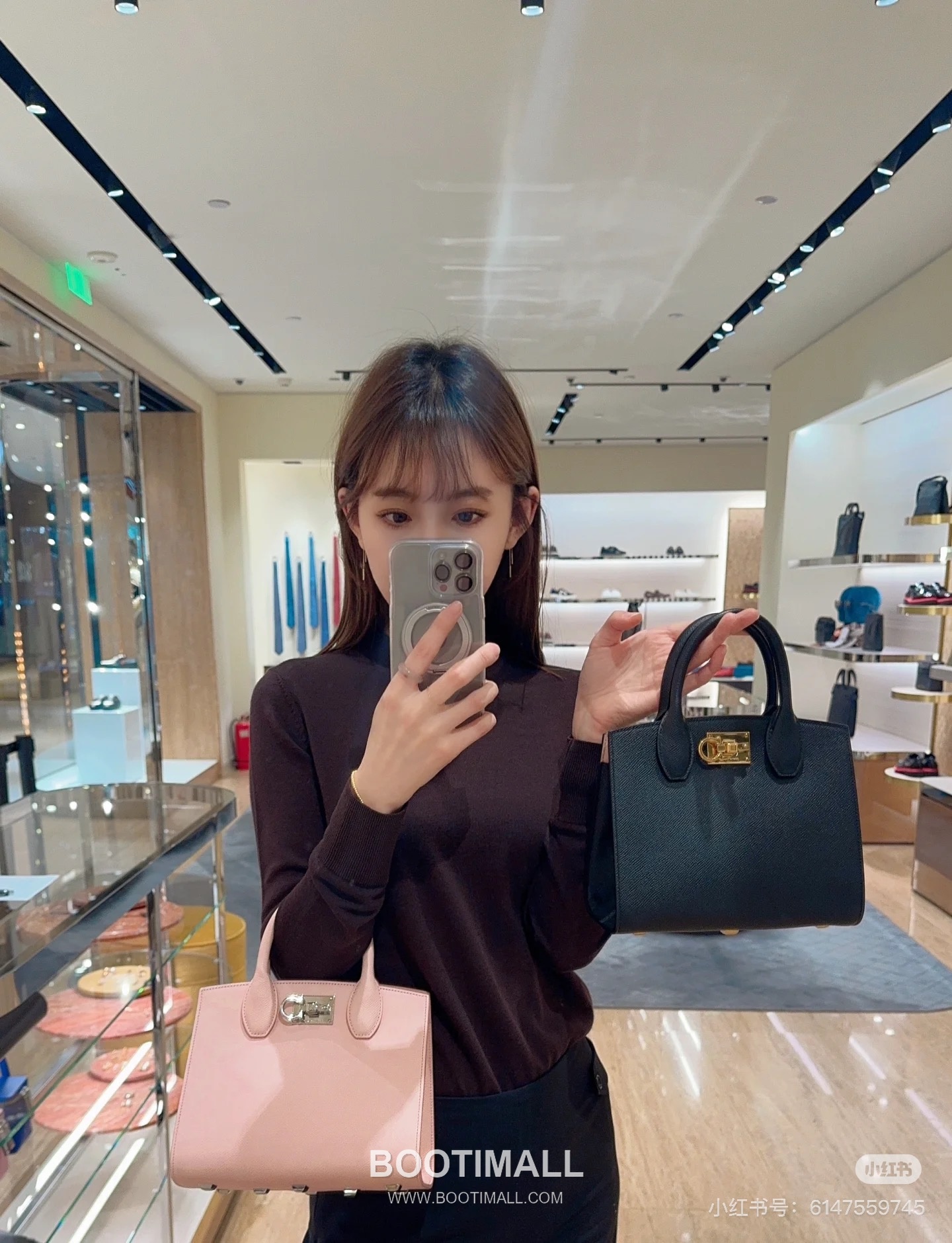 페라가모 스튜디오 카프스킨 간치니 미니 토트 숄더백 Ferragamo Studio Calfskin Gancini Mini Tote Shoulder Bag 211424 22cm 8