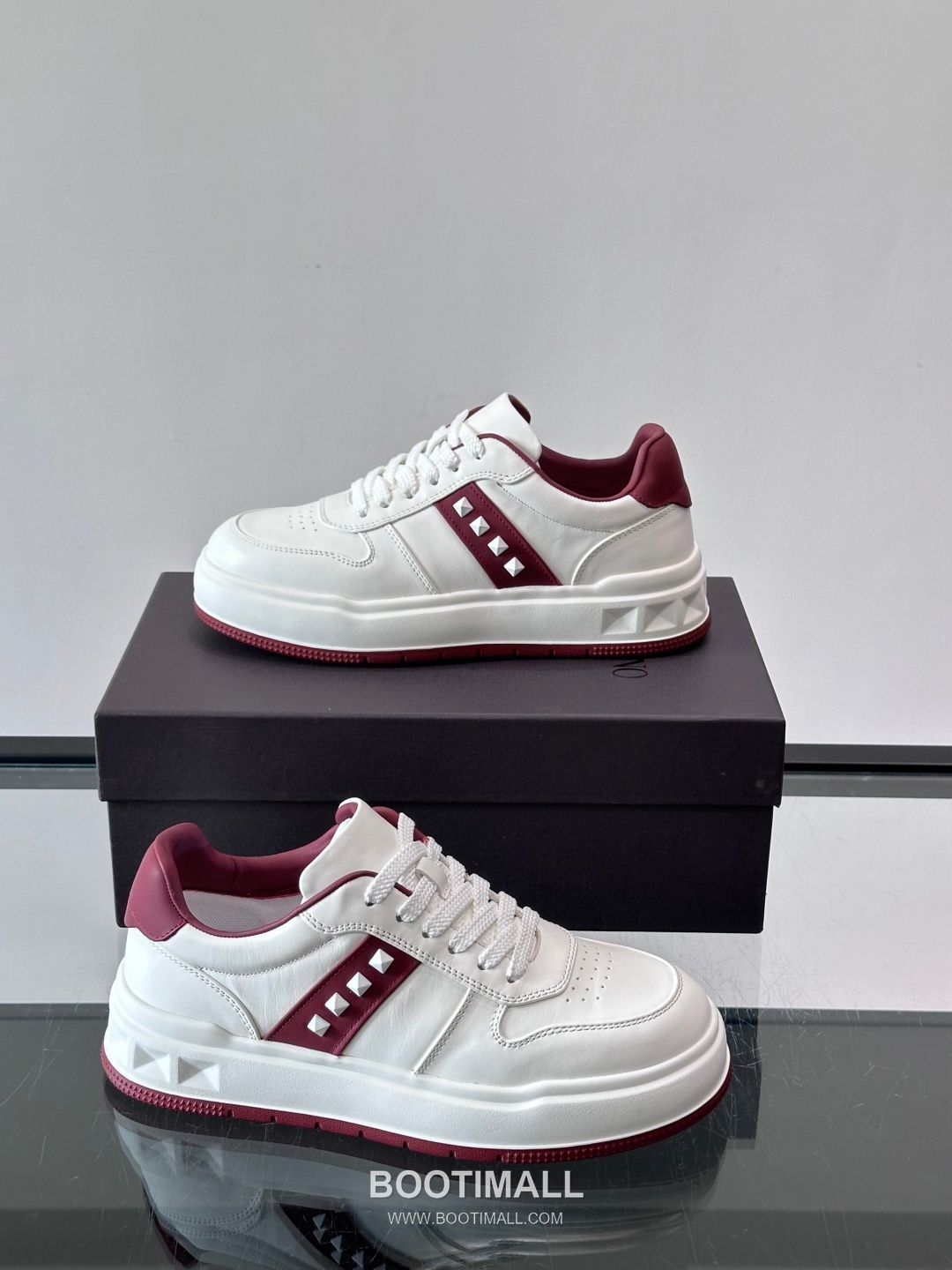 발렌티노 송아지가죽 펀칭디테일 플랫폼 화이트 스니커즈 Valentino Calfskin Perforated Detail Platform White Sneakers 5cm 4