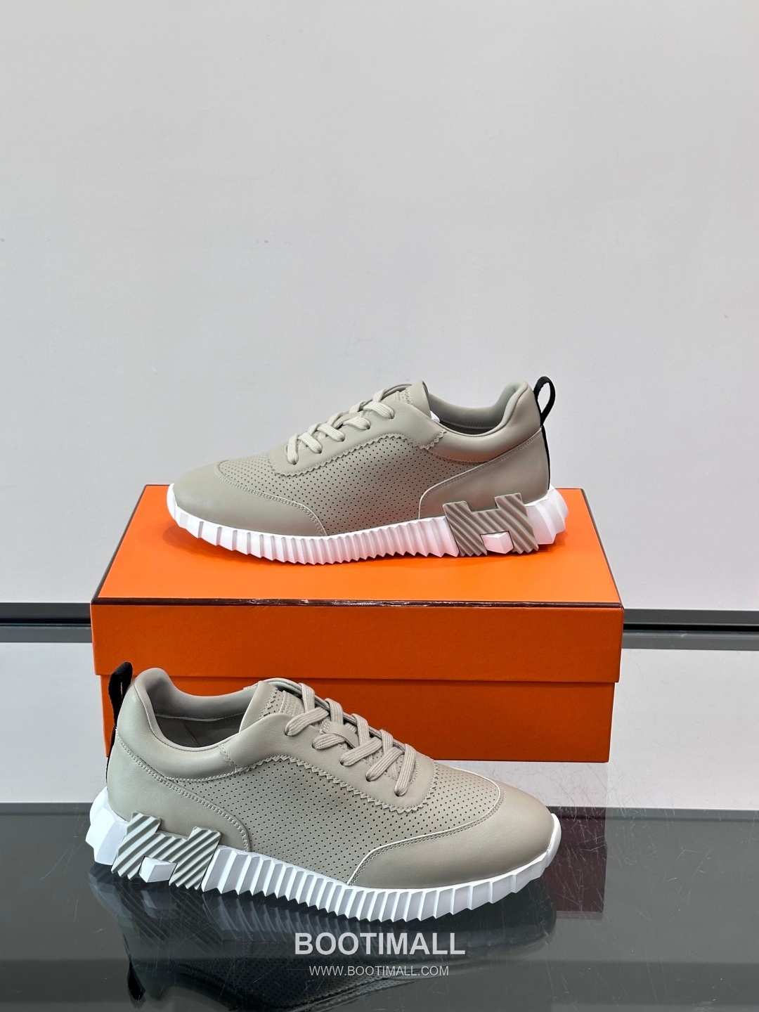 에르메스 송아지가죽 H로고 플랫폼 화이트 스니커즈 Hermes Calfskin H Logo Platform White Sneakers 4cm 4